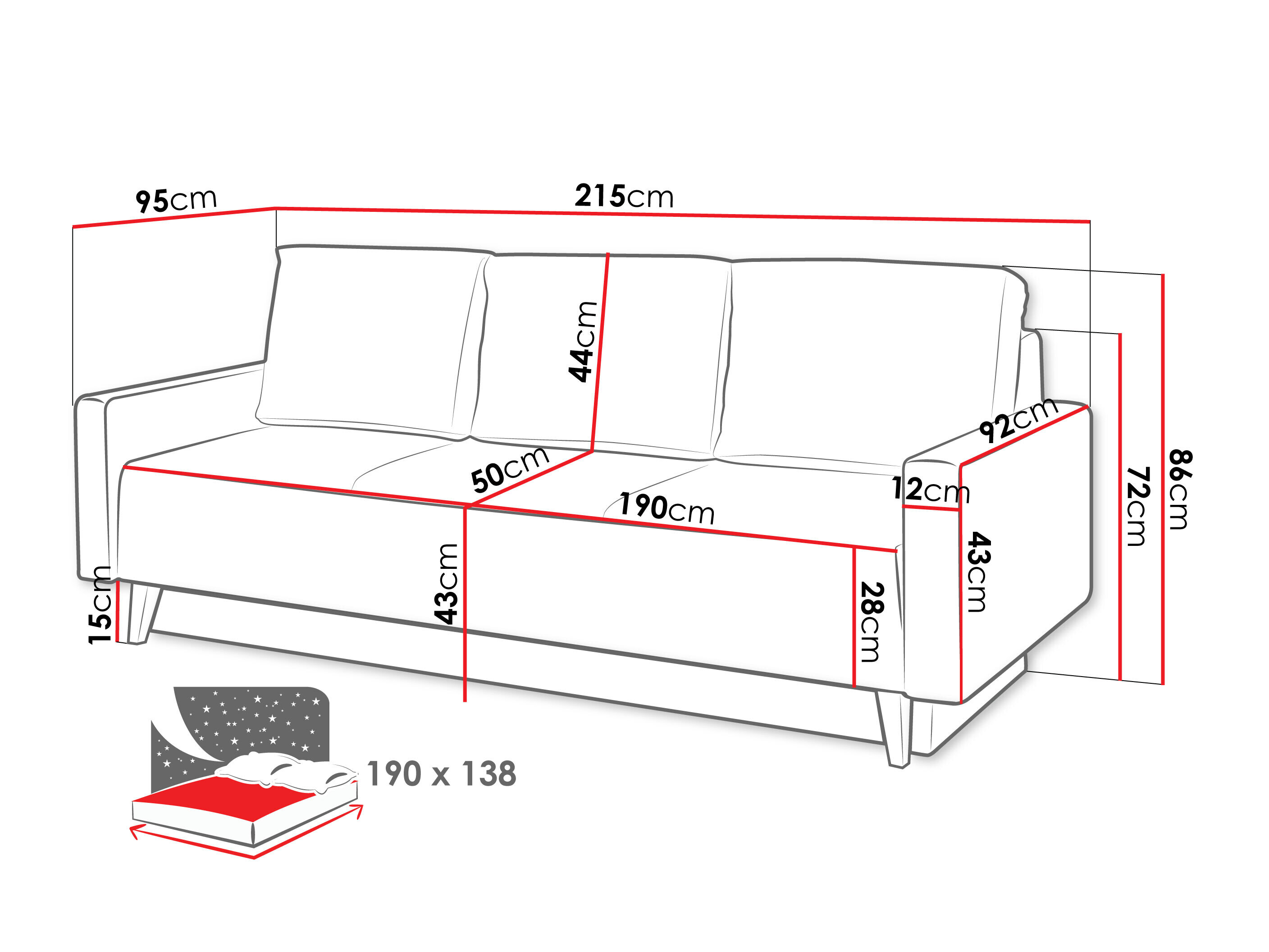 Divano letto Delbene 129 (Verita 03 + Rovere scuro sanremo)