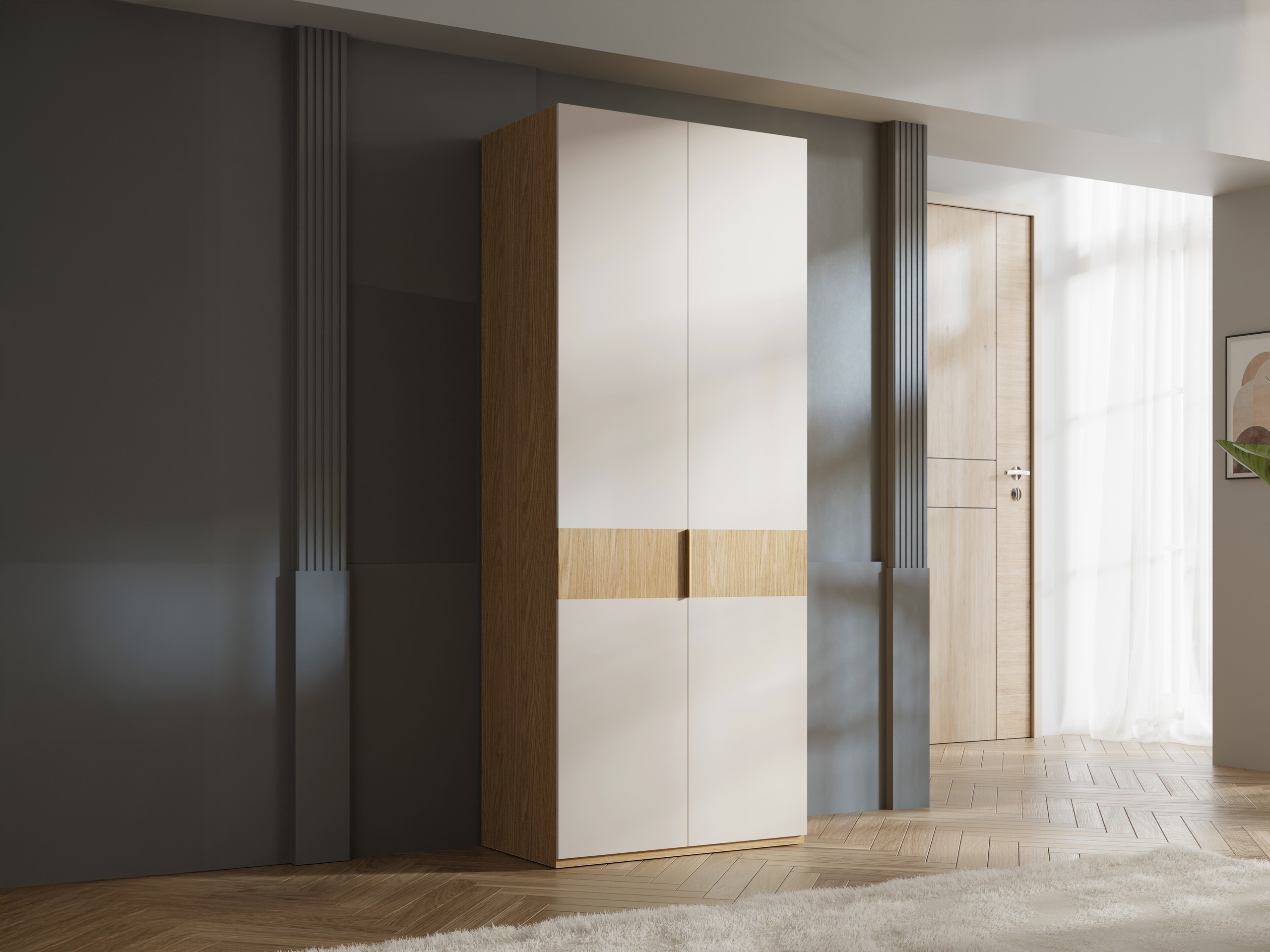 Armadio Toledo 145 (Quercia + Beige)