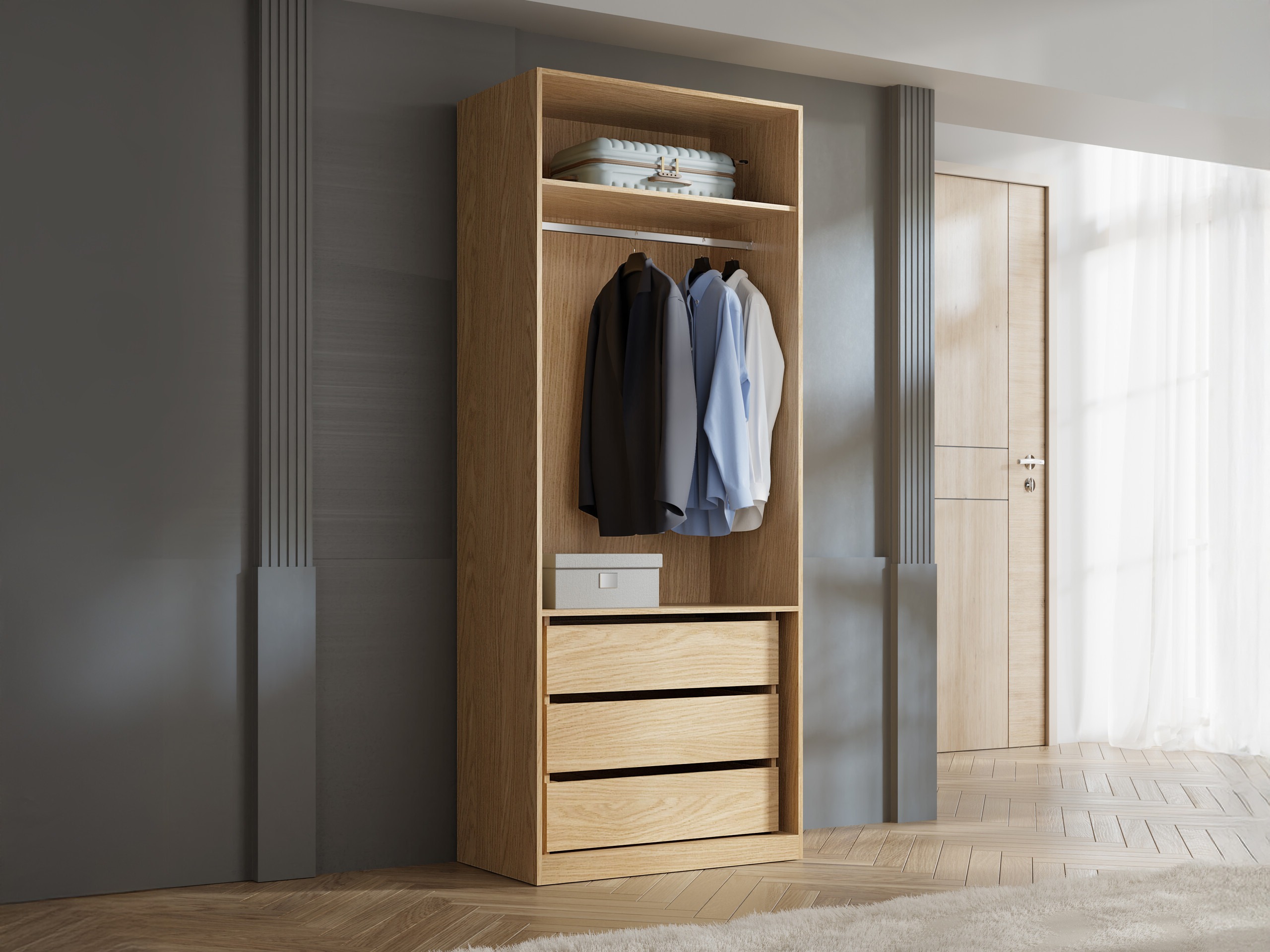 Armadio Toledo 145 (Quercia + Beige)