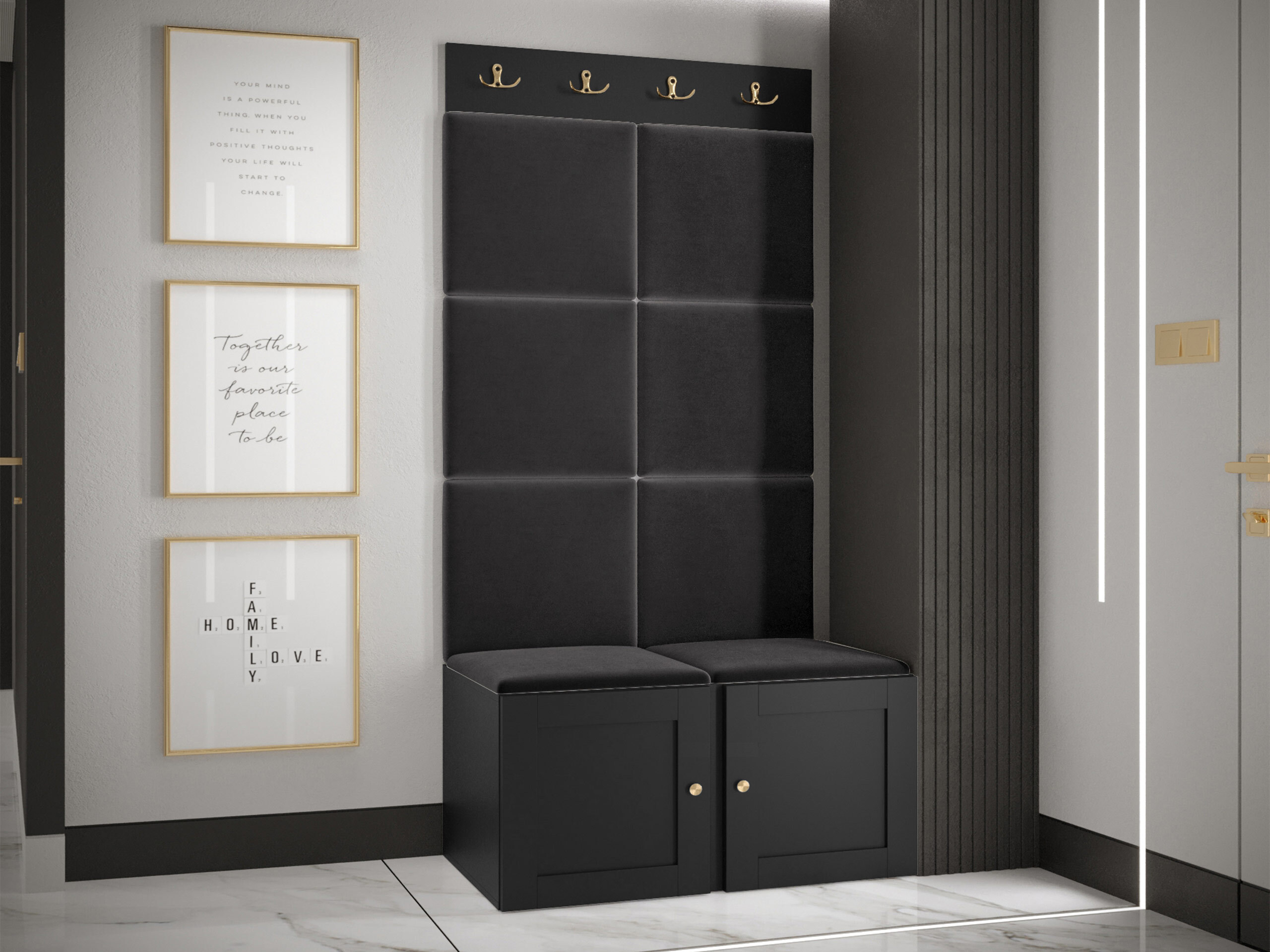 Set arredo da corridoio Hartford 375 (Nero)