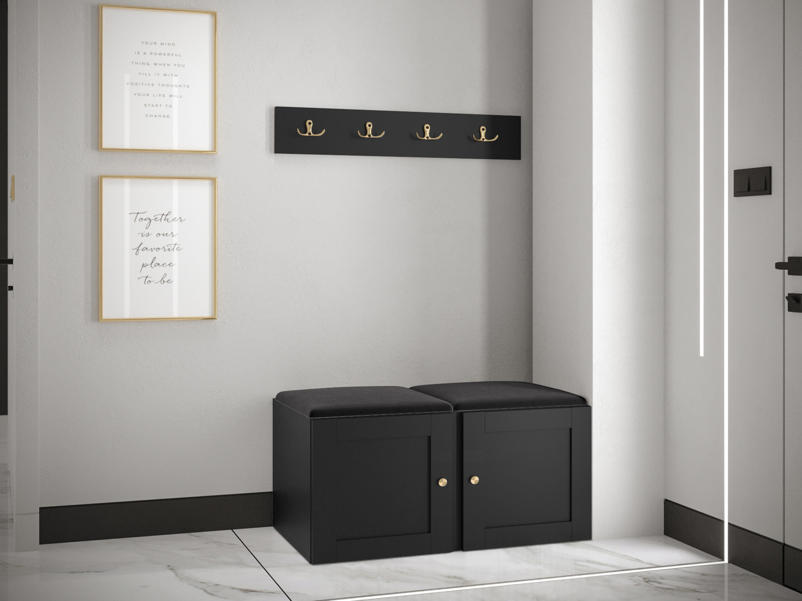 Set arredo da corridoio Hartford 376 (Nero)