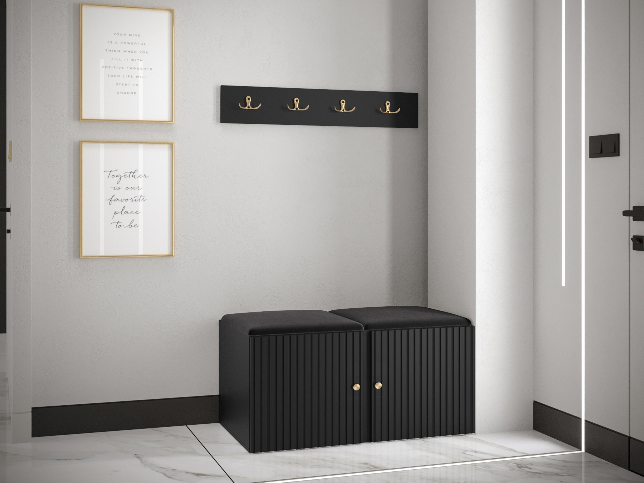 Set arredo da corridoio Hartford 384 (Nero)