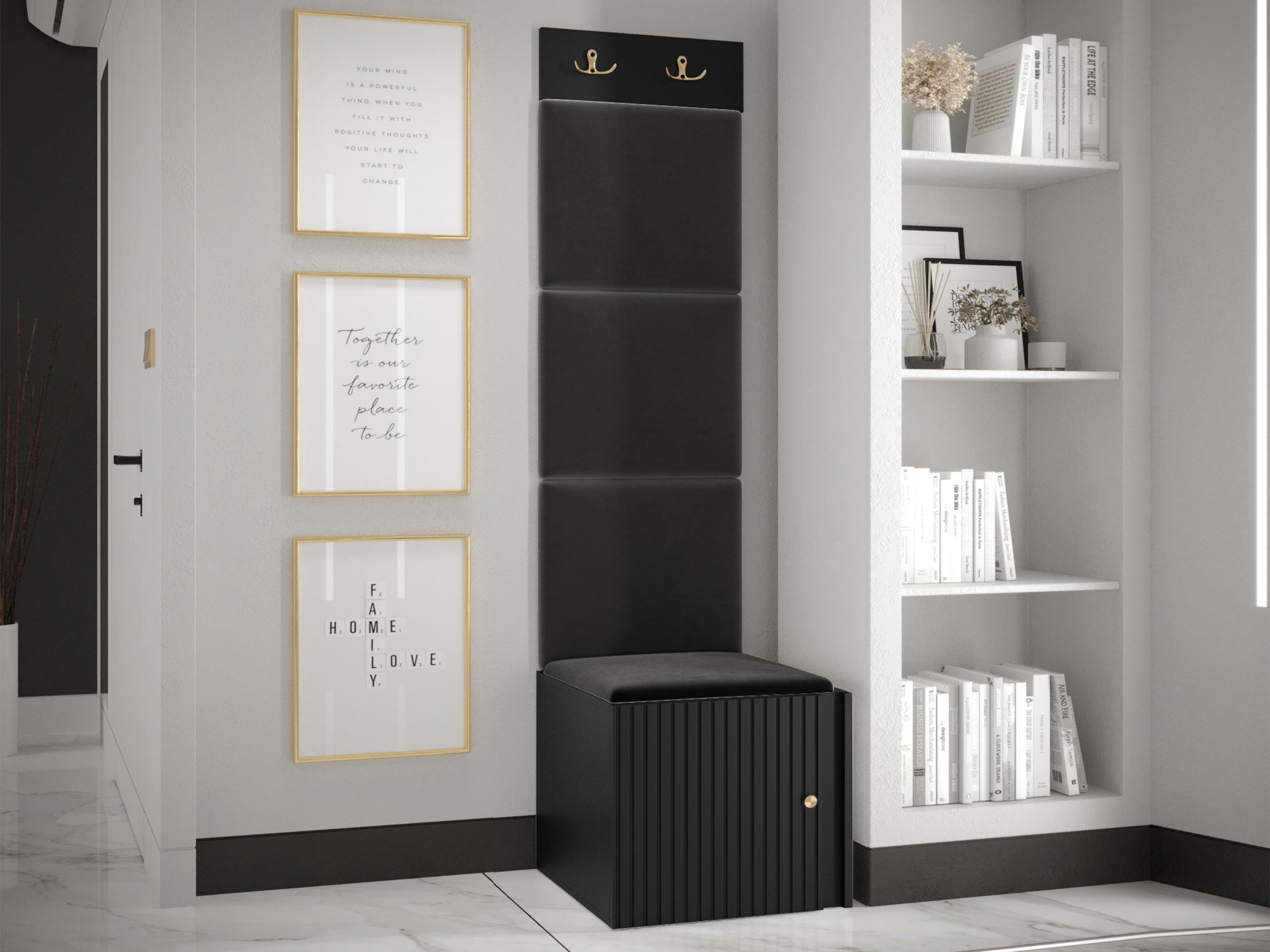 Set arredo da corridoio Hartford 386 (Nero)