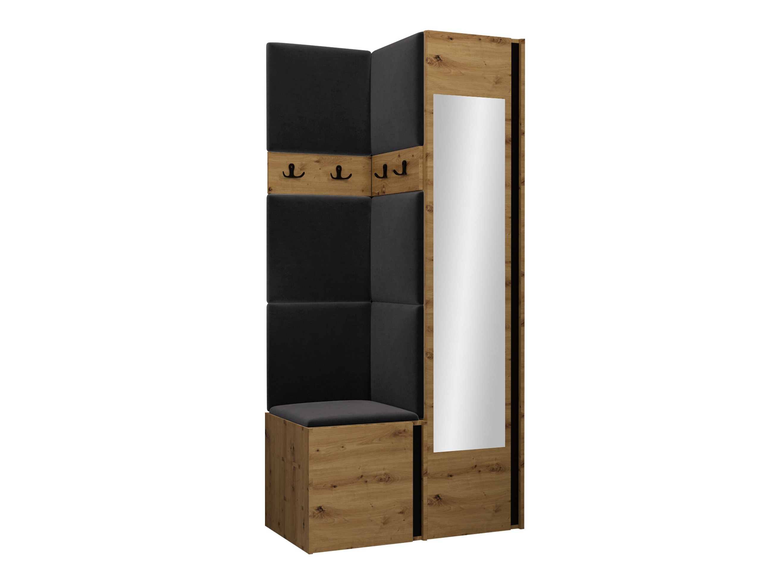 Set arredo da corridoio Pinis XXV (Rovere Artisan + Nero)