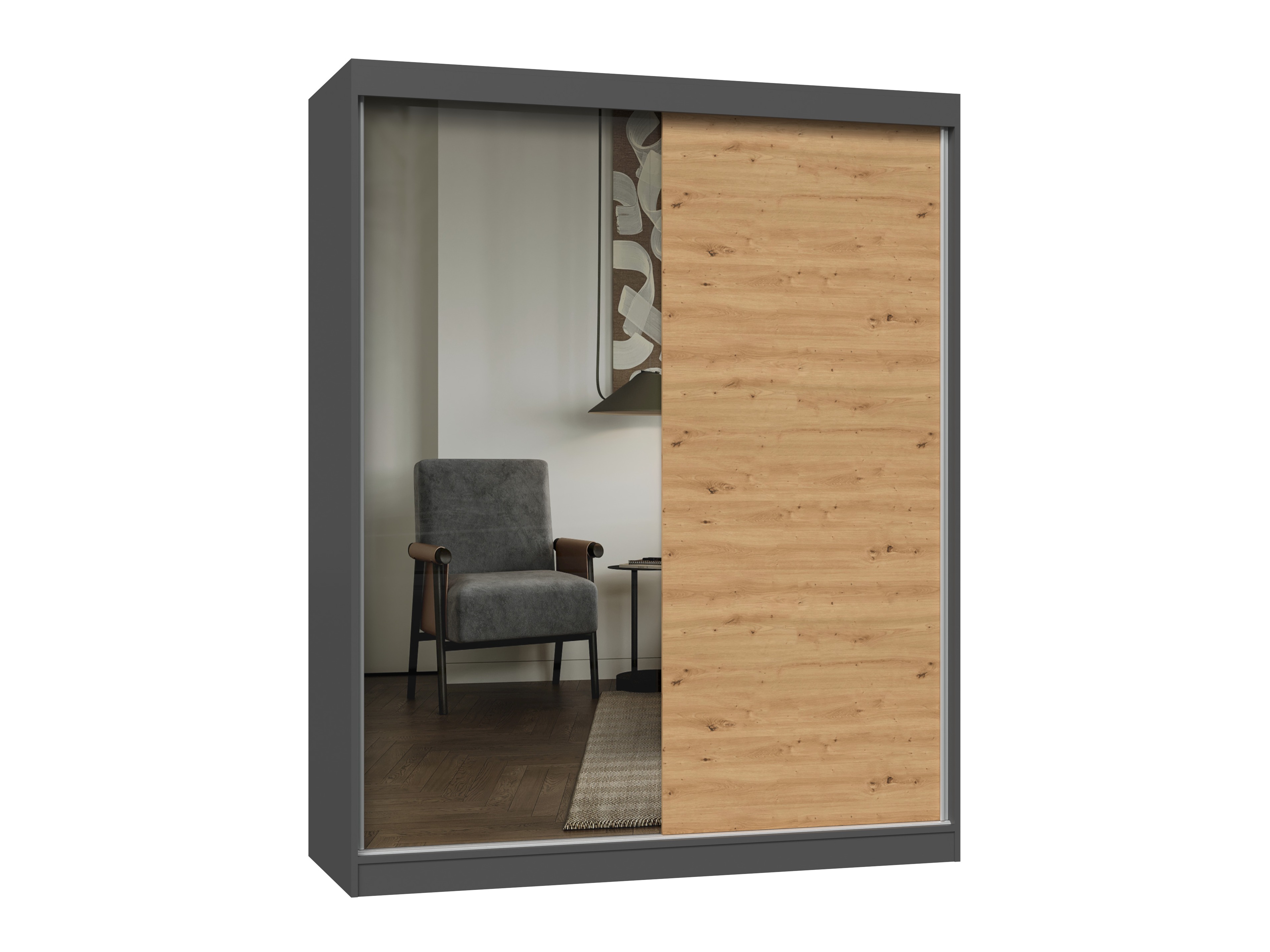 Armadio Mandeville 383 (Rovere Artisan + Antracite)
