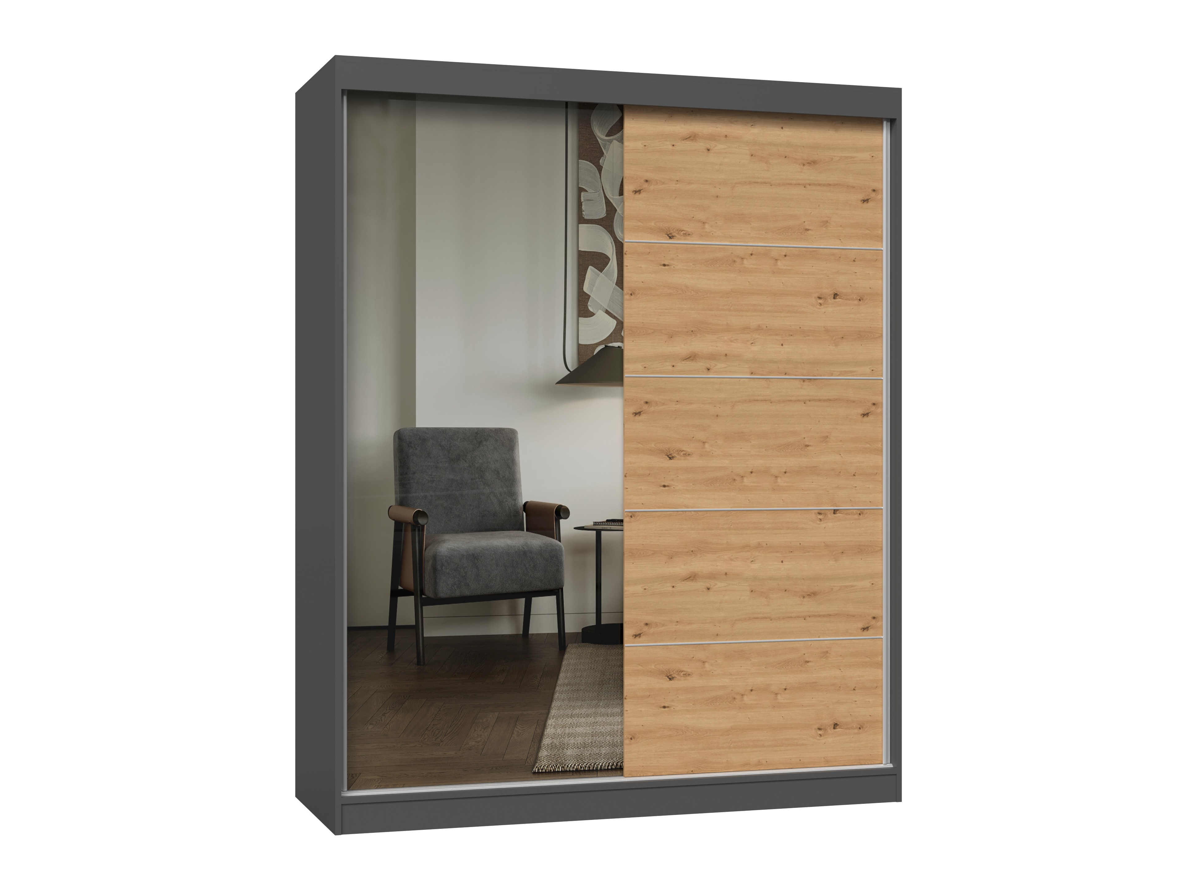 Armadio Mandeville 389 (Rovere Artisan + Antracite)