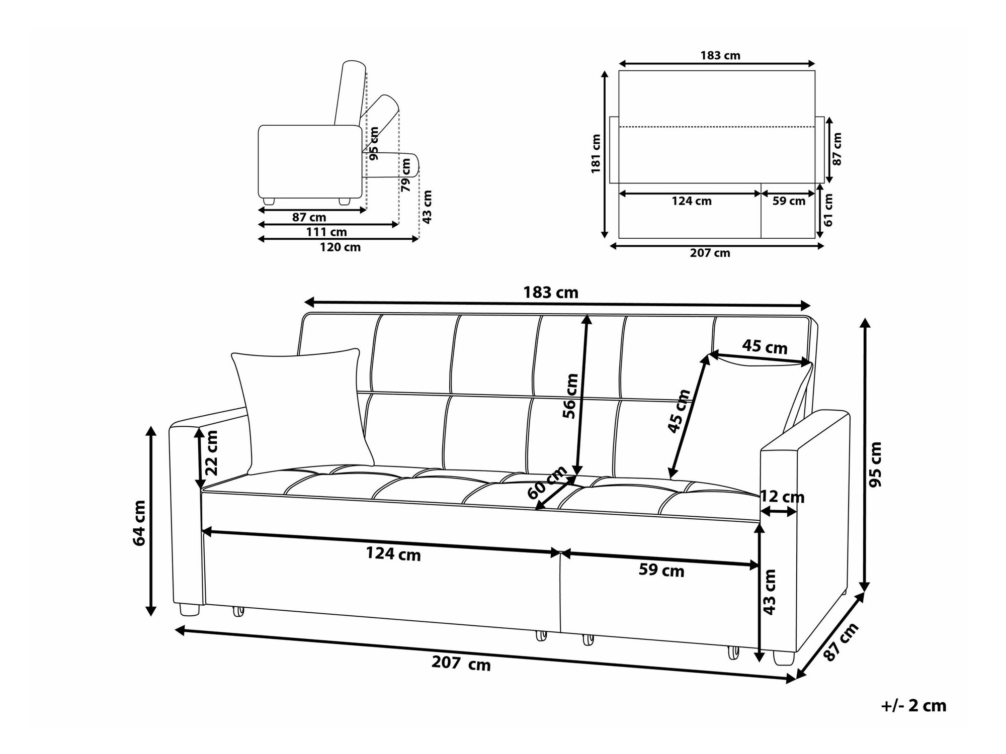 Divano letto SL5828 con imballo danneggiato