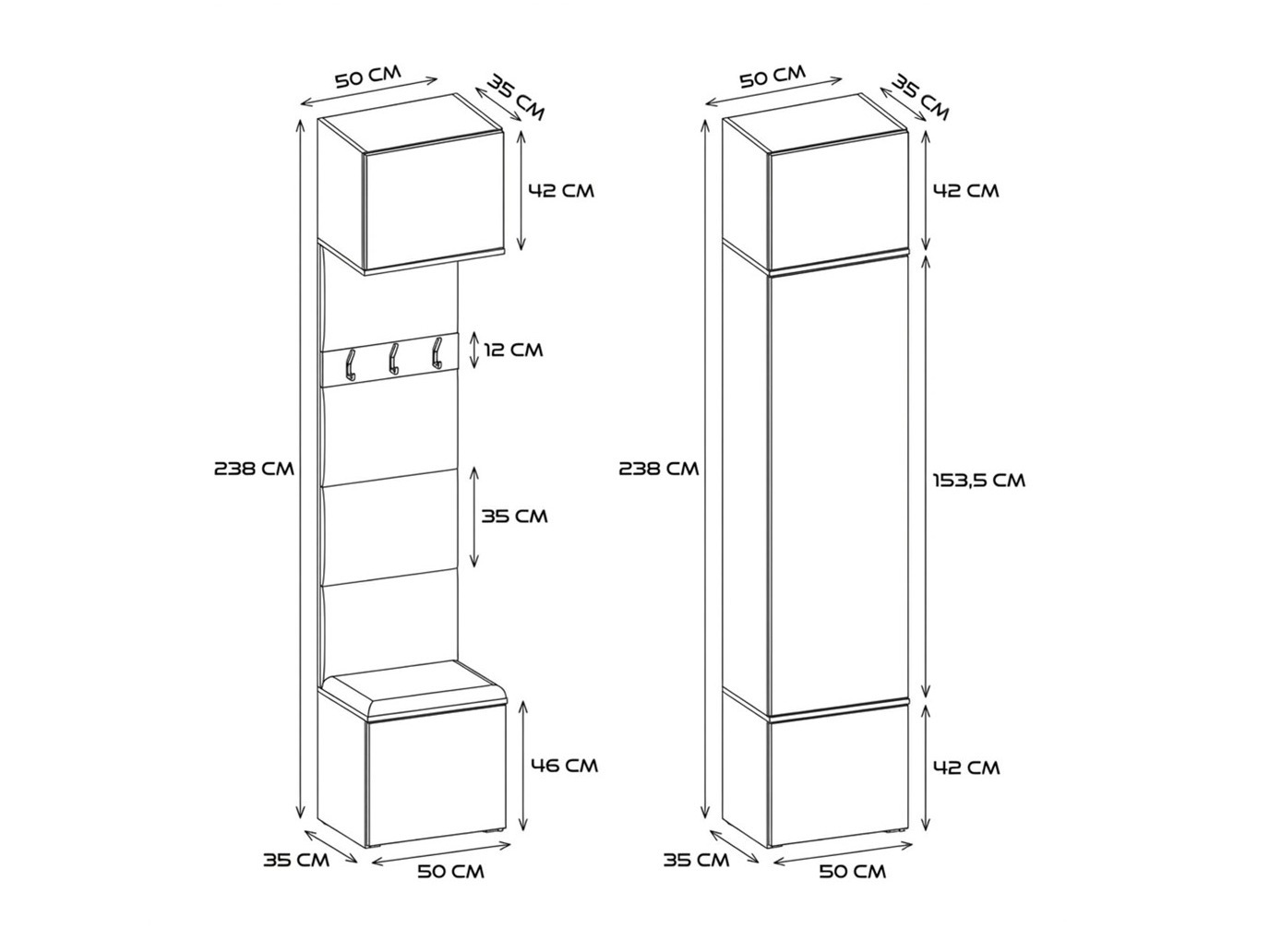 Set arredo da corridoio Domtori 112 (Bianco)
