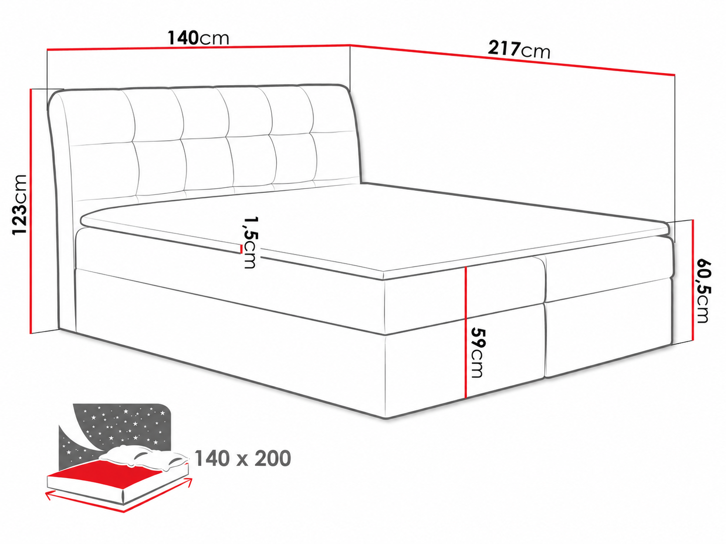 Letto continentale Campania (Soft 017)