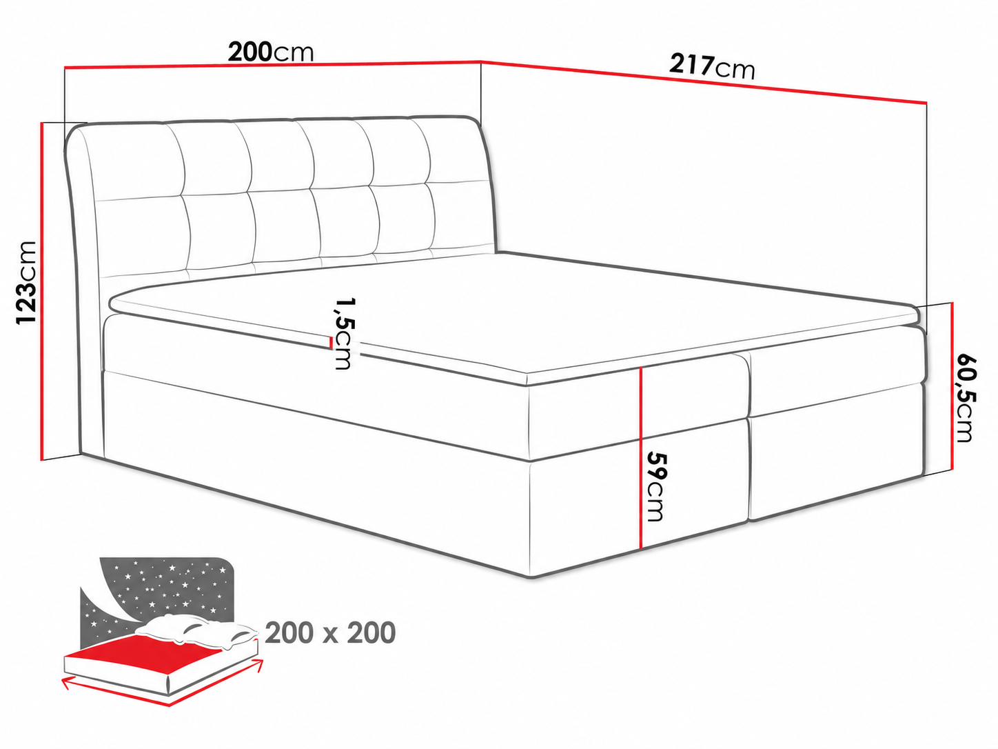 Letto continentale Campania (Soft 017)