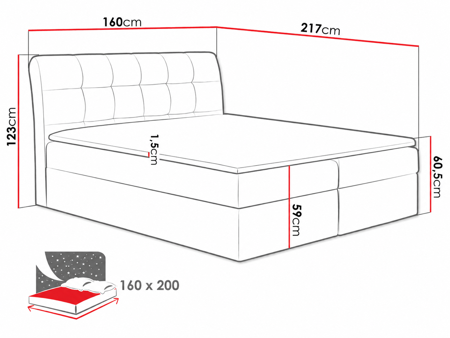 Letto continentale Campania (Soft 033)
