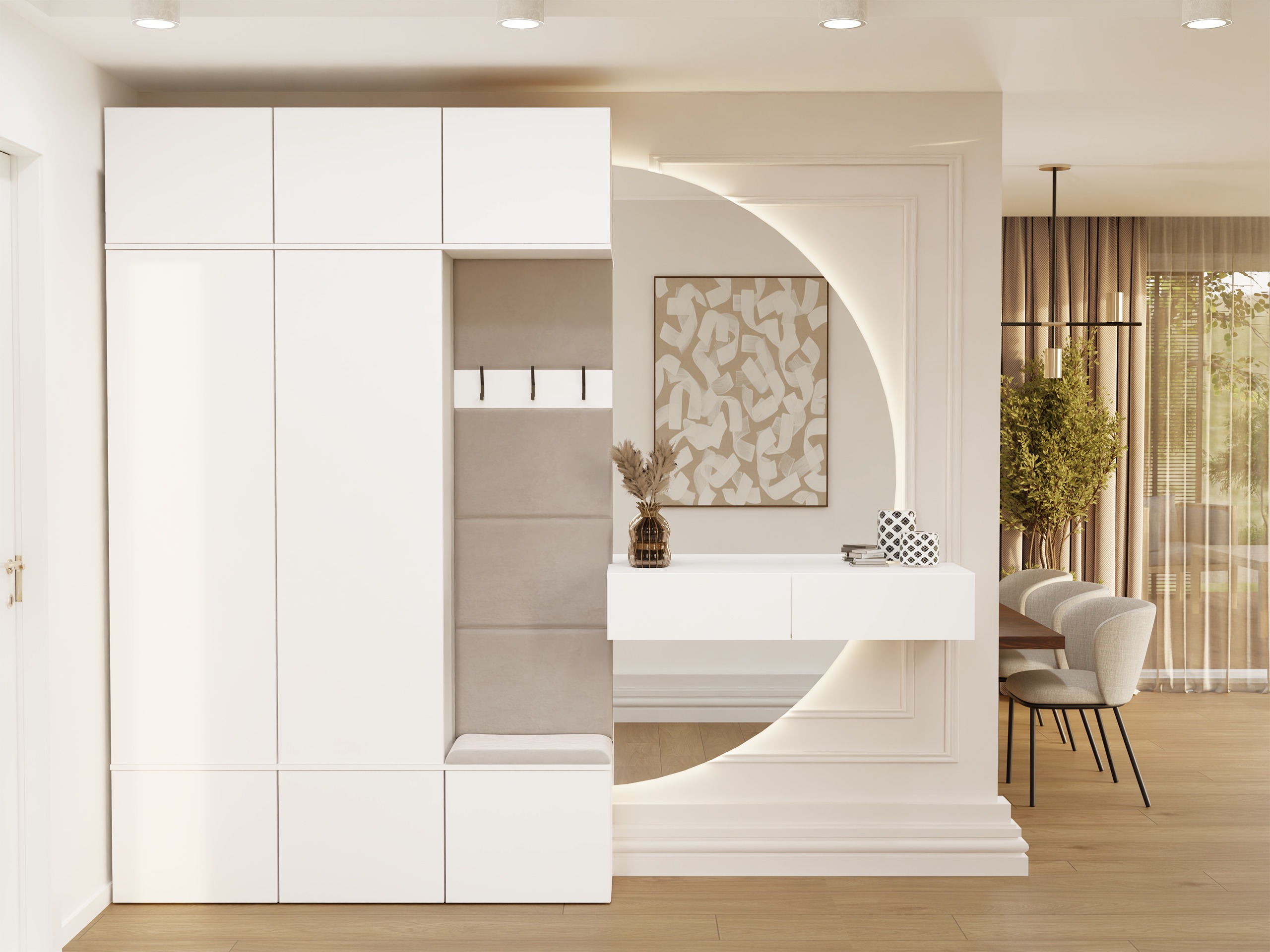 Set arredo da corridoio Domtori 113 (Bianco)