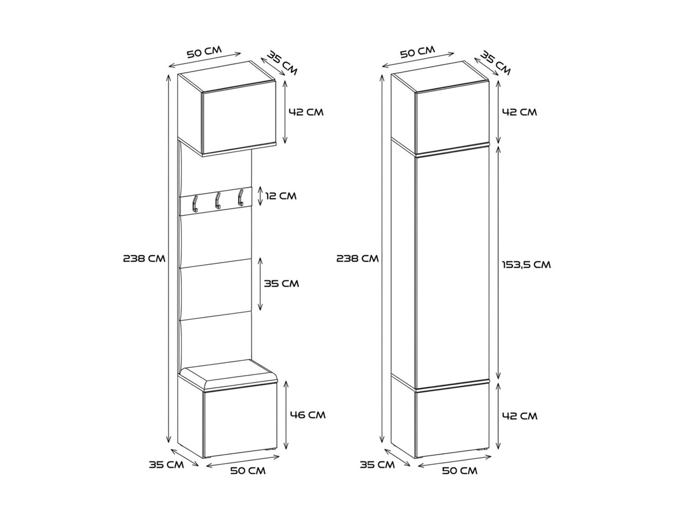 Set arredo da corridoio Domtori 113 (Bianco)