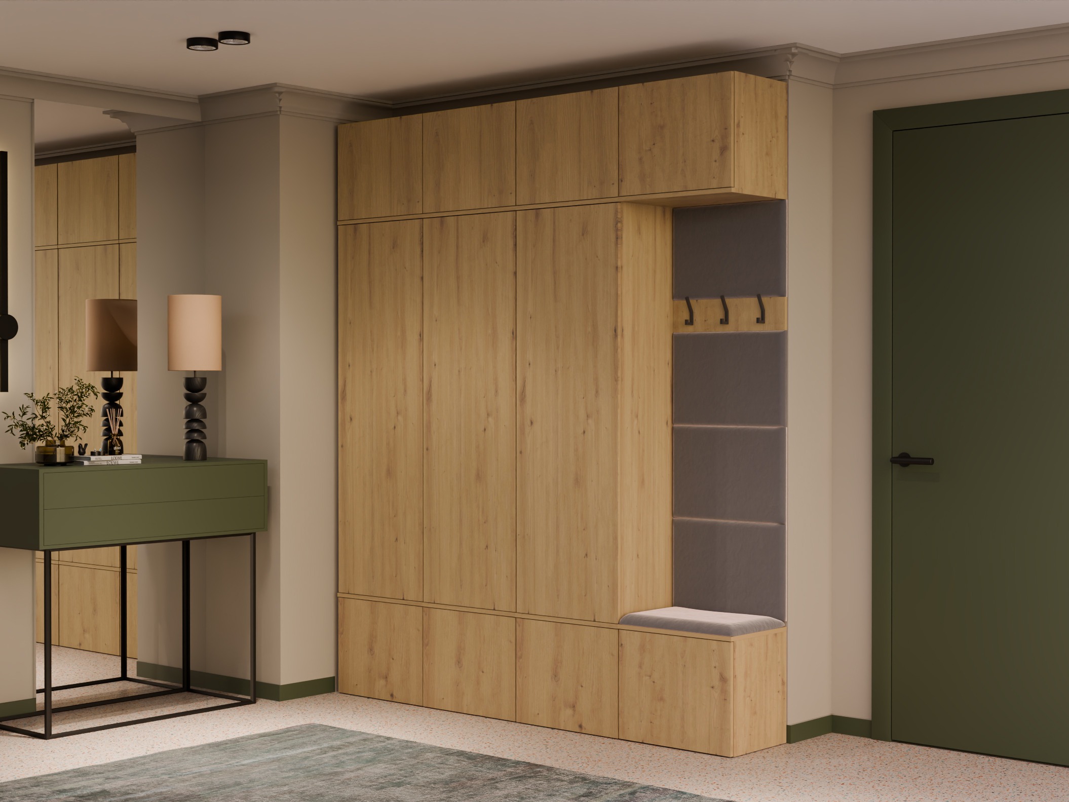 Set arredo da corridoio Domtori 113 (Rovere Artisan)