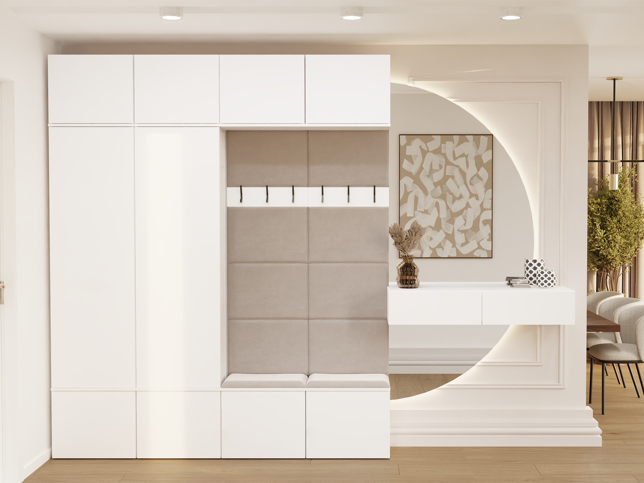 Set arredo da corridoio Domtori 114 (Bianco)