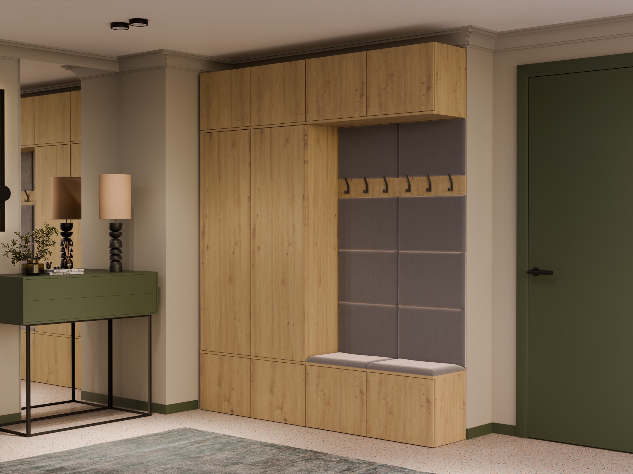 Set arredo da corridoio Domtori 114 (Rovere Artisan)