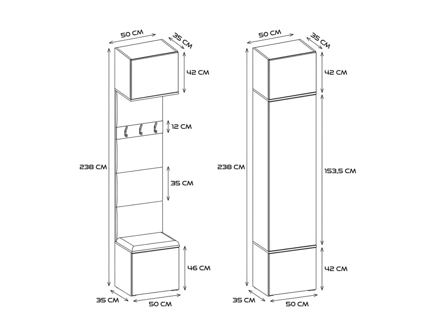 Set arredo da corridoio Domtori 114 (Rovere Artisan)