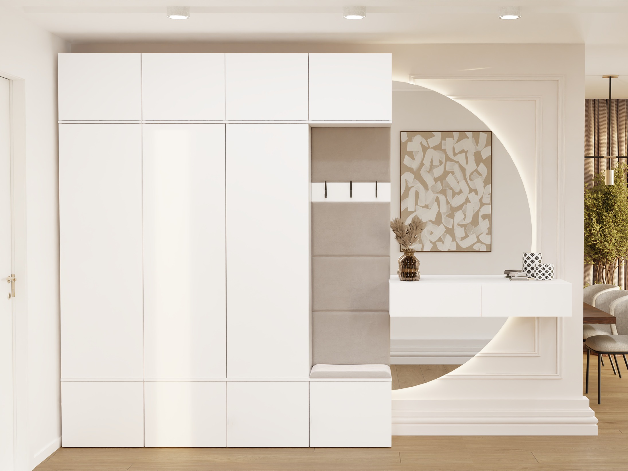Set arredo da corridoio Domtori 115 (Bianco)