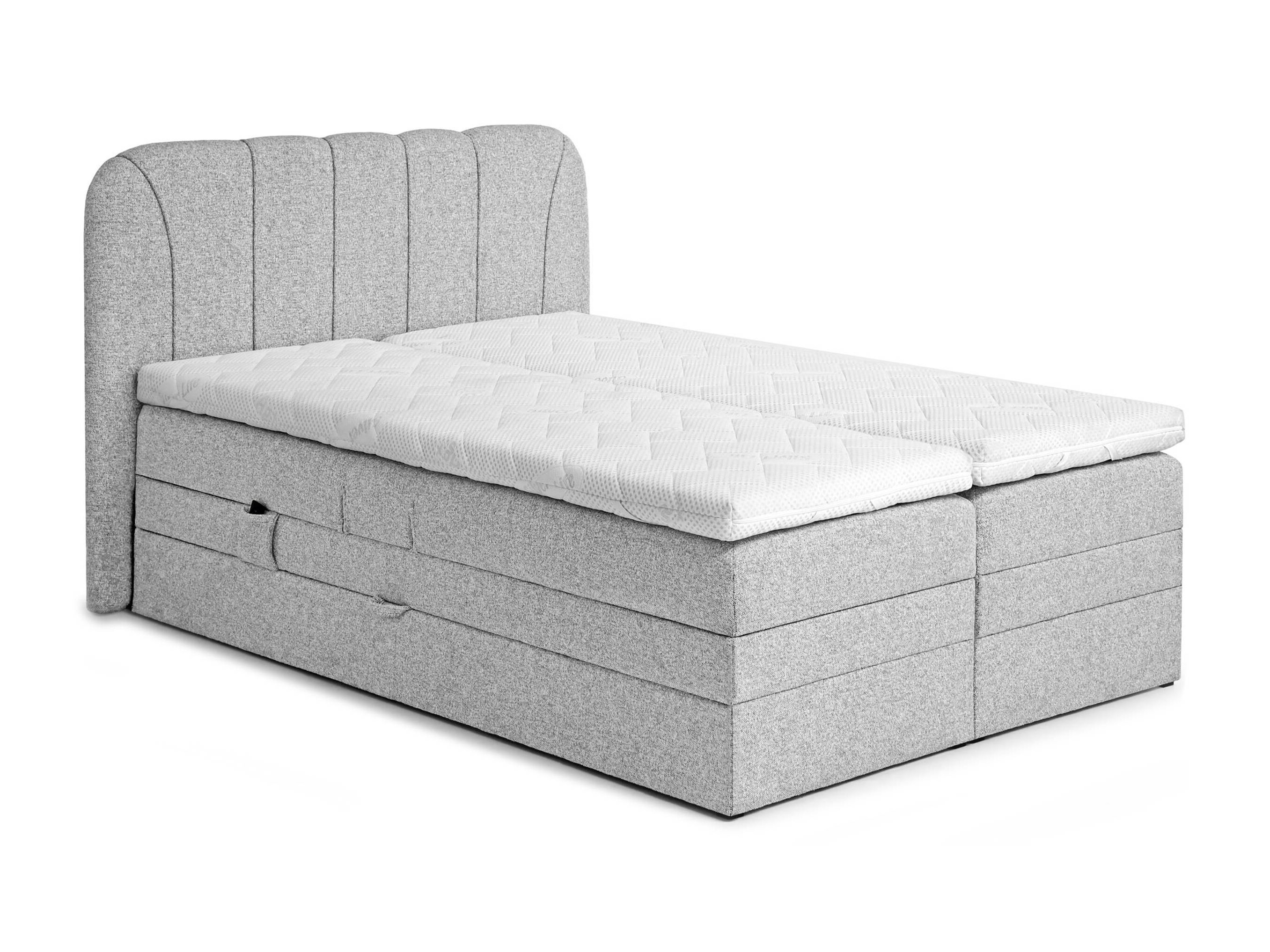 Letto continentale Norman 127 (Grigio chiaro)
