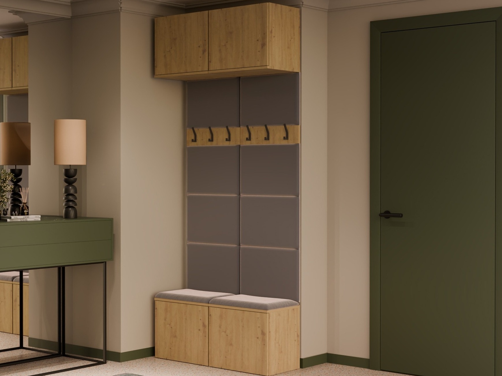 Set arredo da corridoio Domtori 116 (Rovere Artisan)