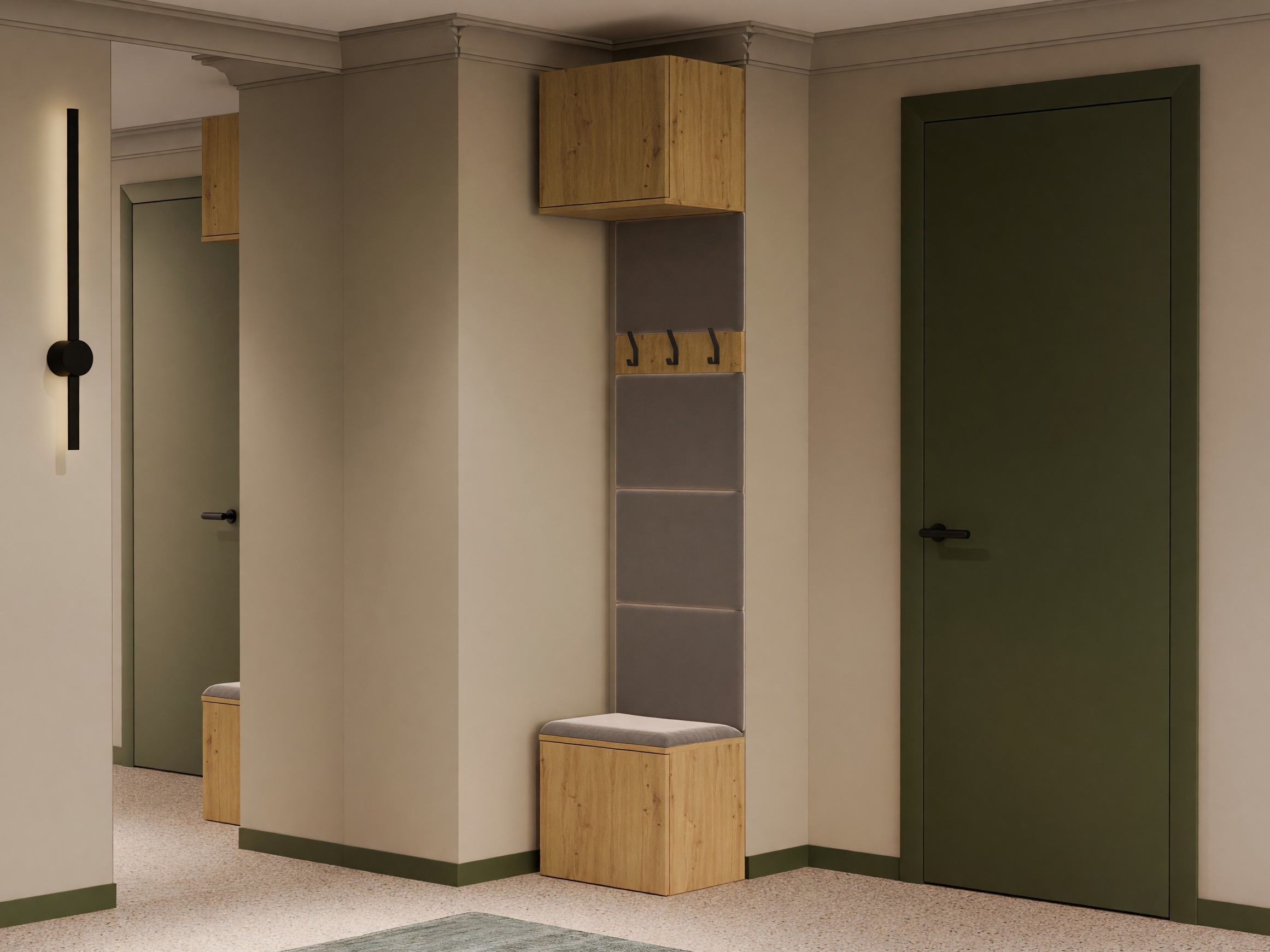 Set arredo da corridoio Domtori 117 (Rovere Artisan)