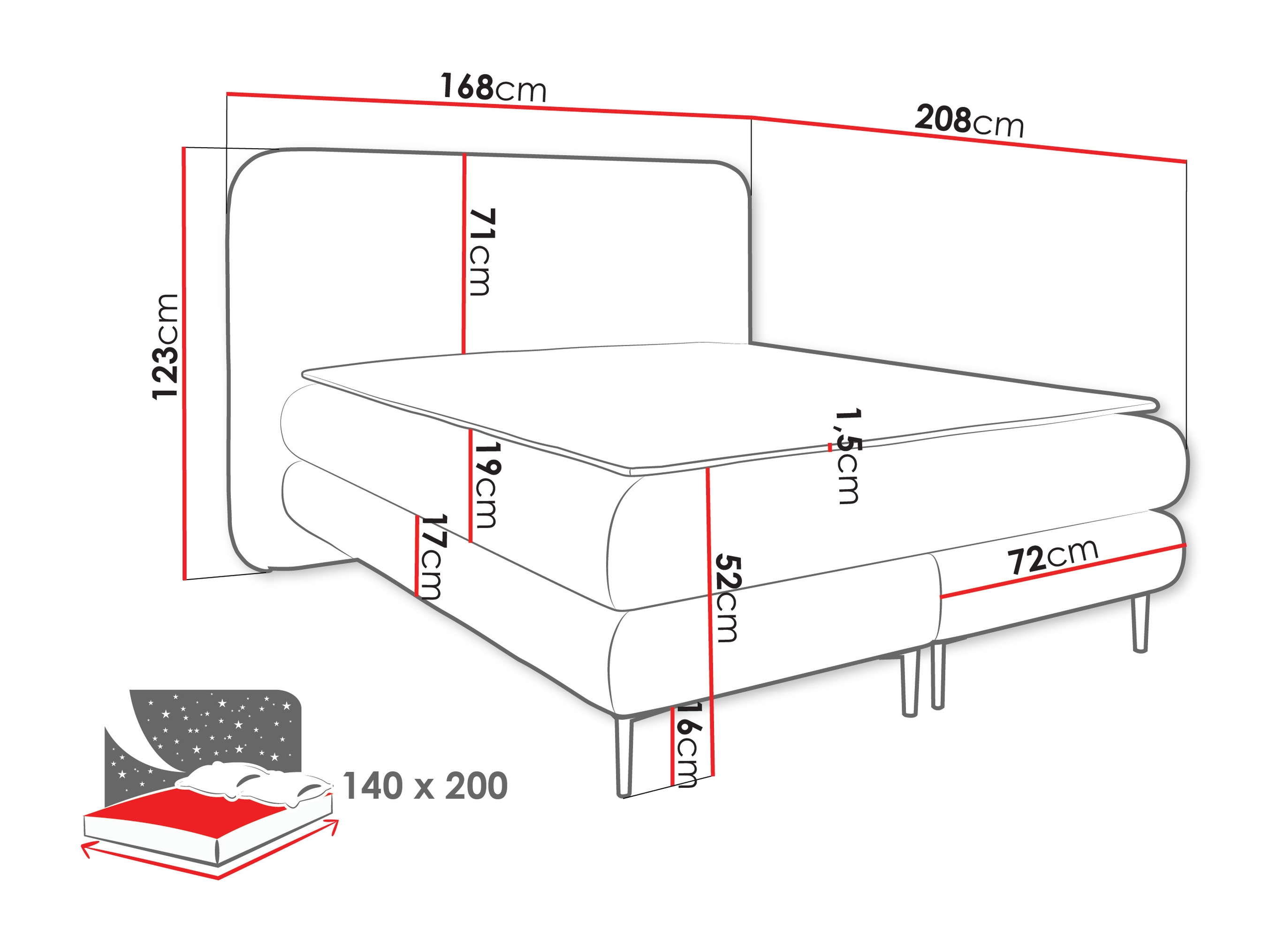 Letto continentale Fructis (Nazar 225.01)