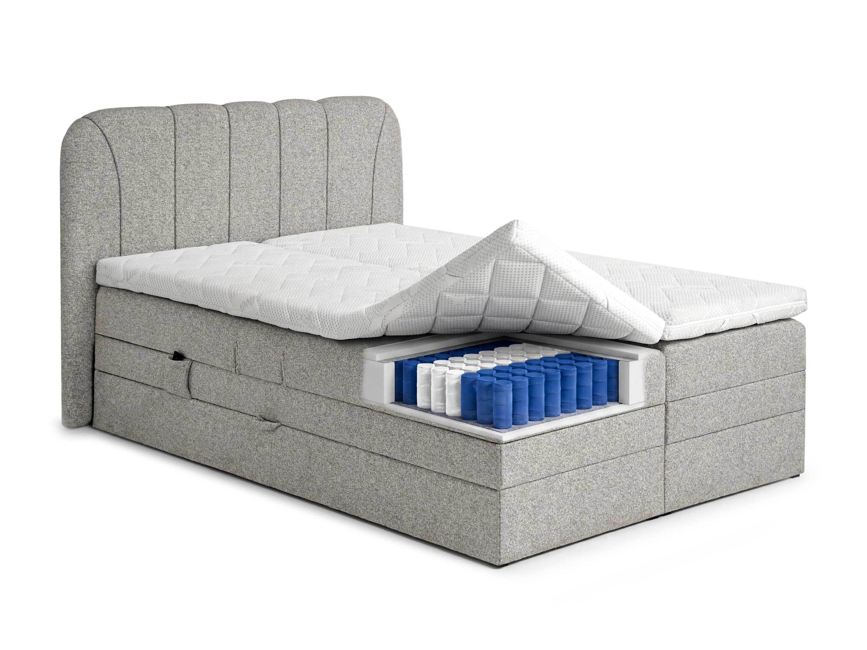 Letto continentale Norman 127 (Grigio)