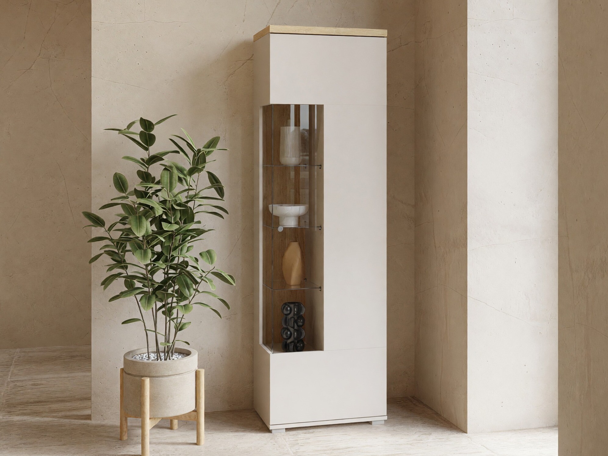 Scaffale Virvele 102 (Cachemire + Rovere chiaro)