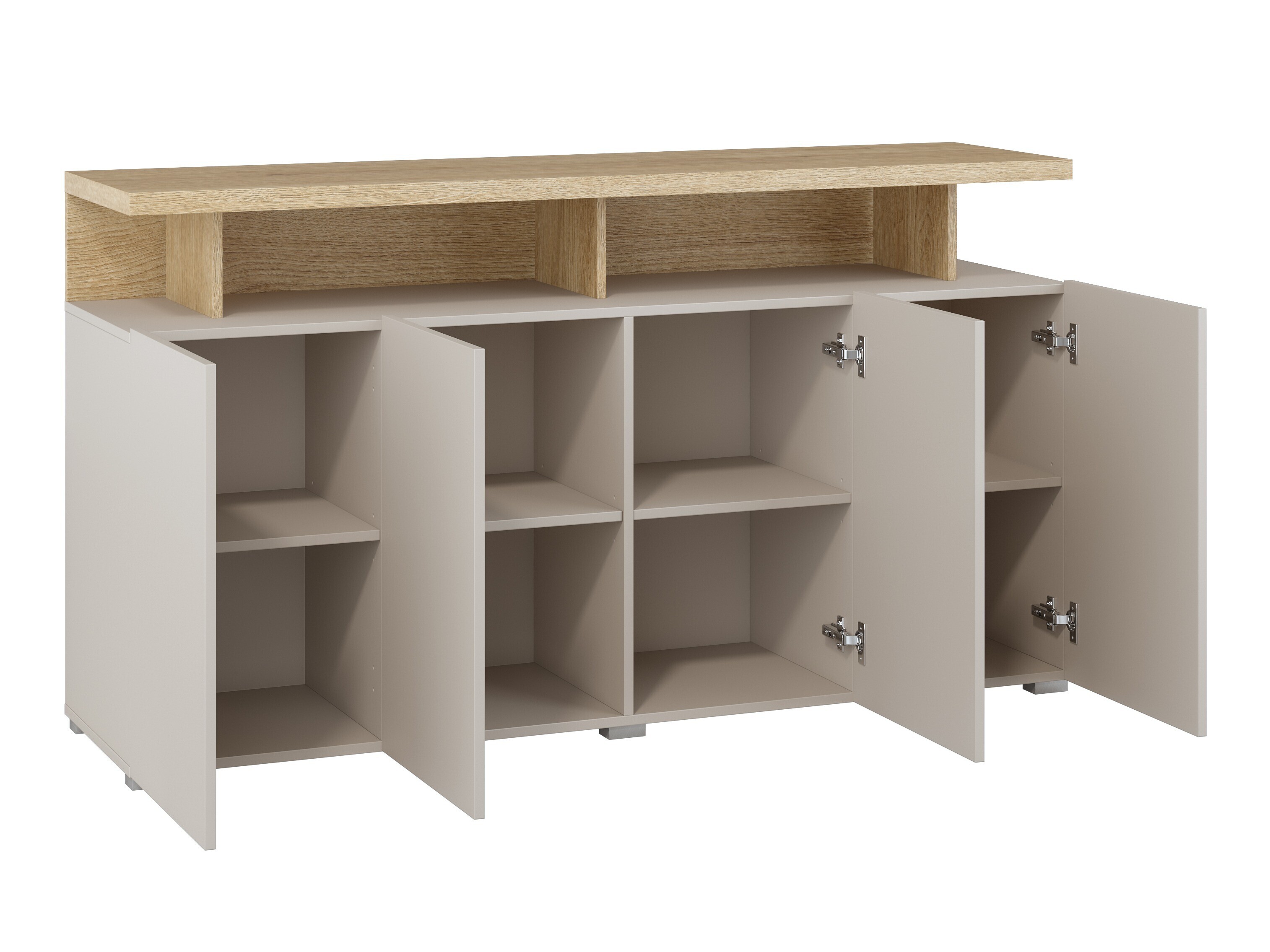 Parete attrezzata Virvele 103 (Cachemire + Rovere chiaro)