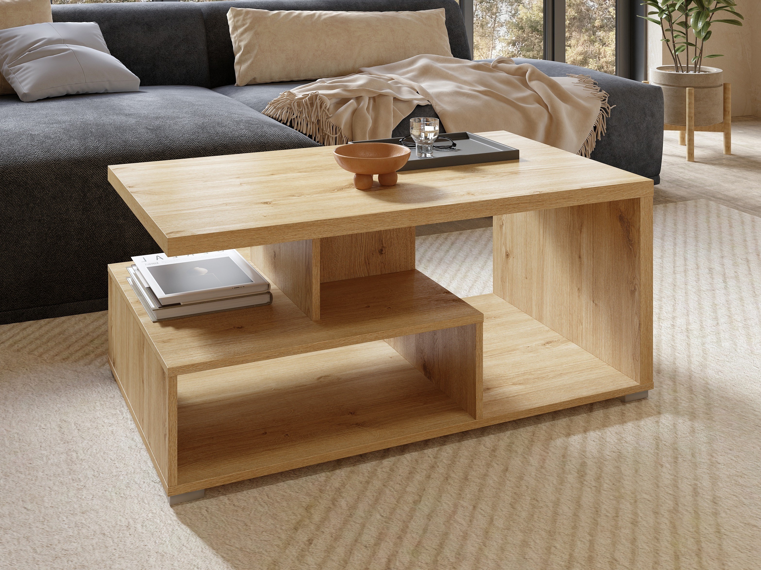 Tavolino da caffè Virvele 108 (Rovere chiaro)