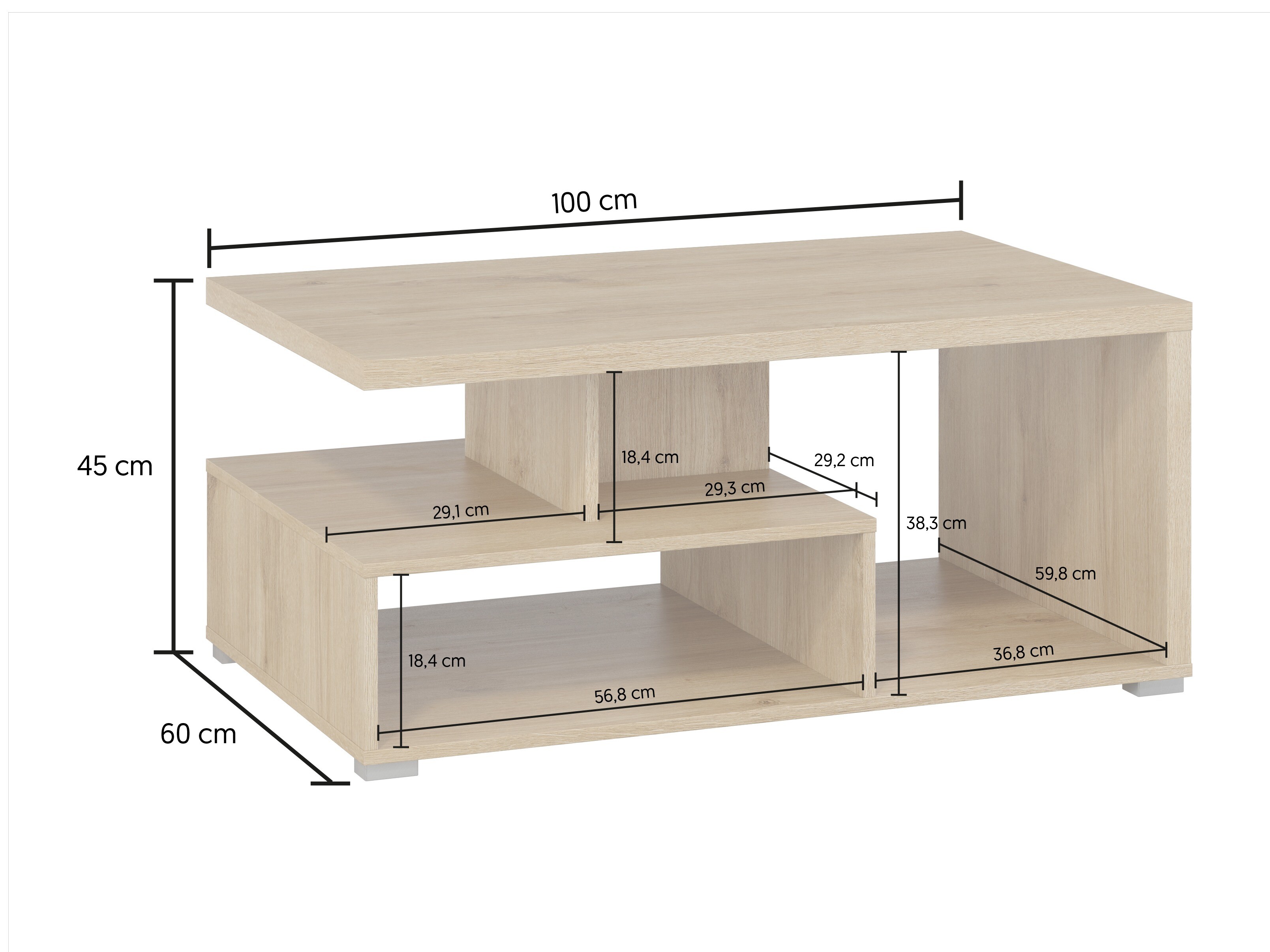 Tavolino da caffè Virvele 108 (Rovere chiaro)