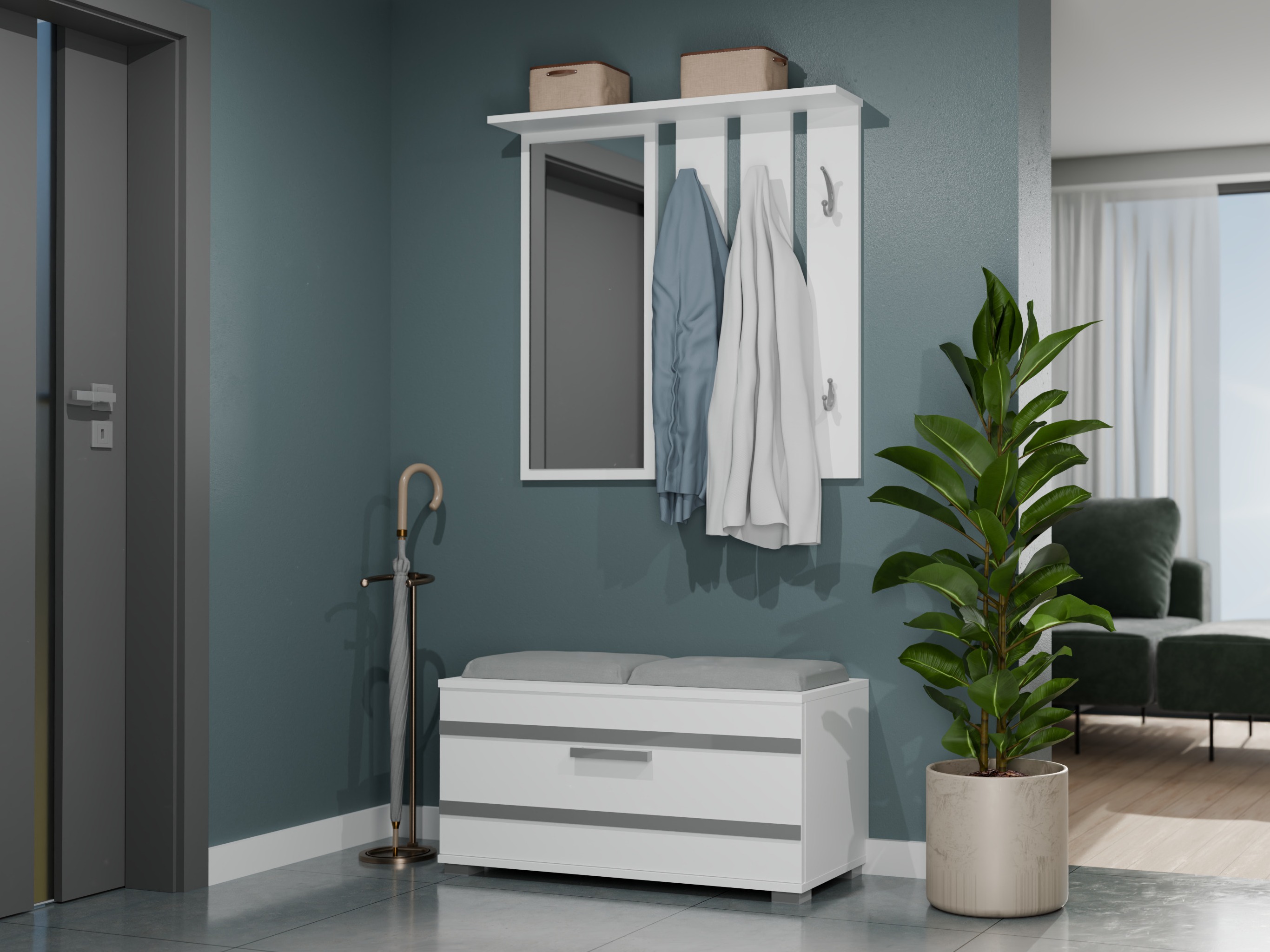Set arredo da corridoio Mandeville 396 (Bianco)