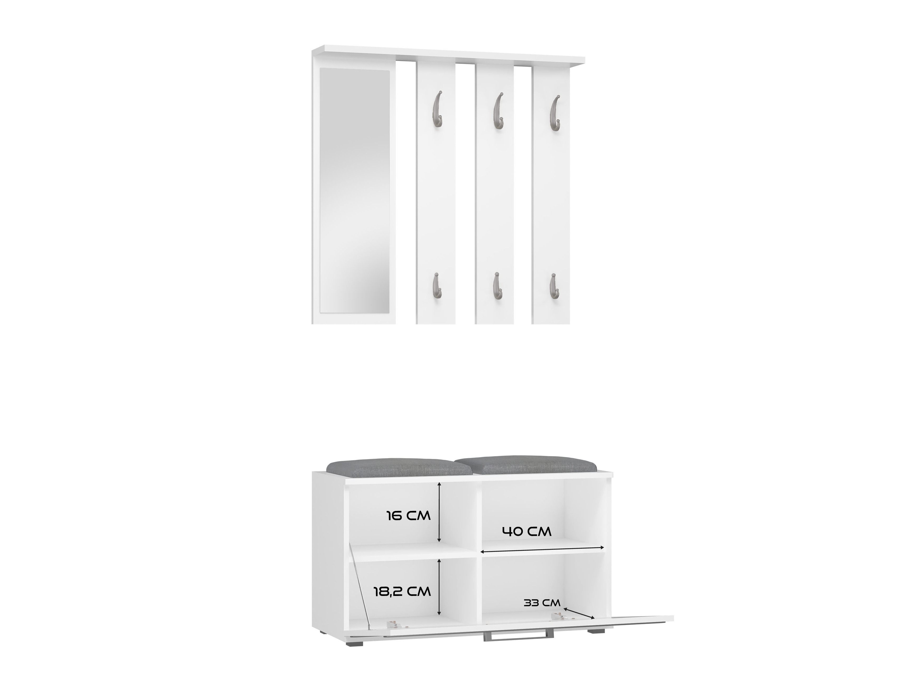 Set arredo da corridoio Mandeville 396 (Bianco)
