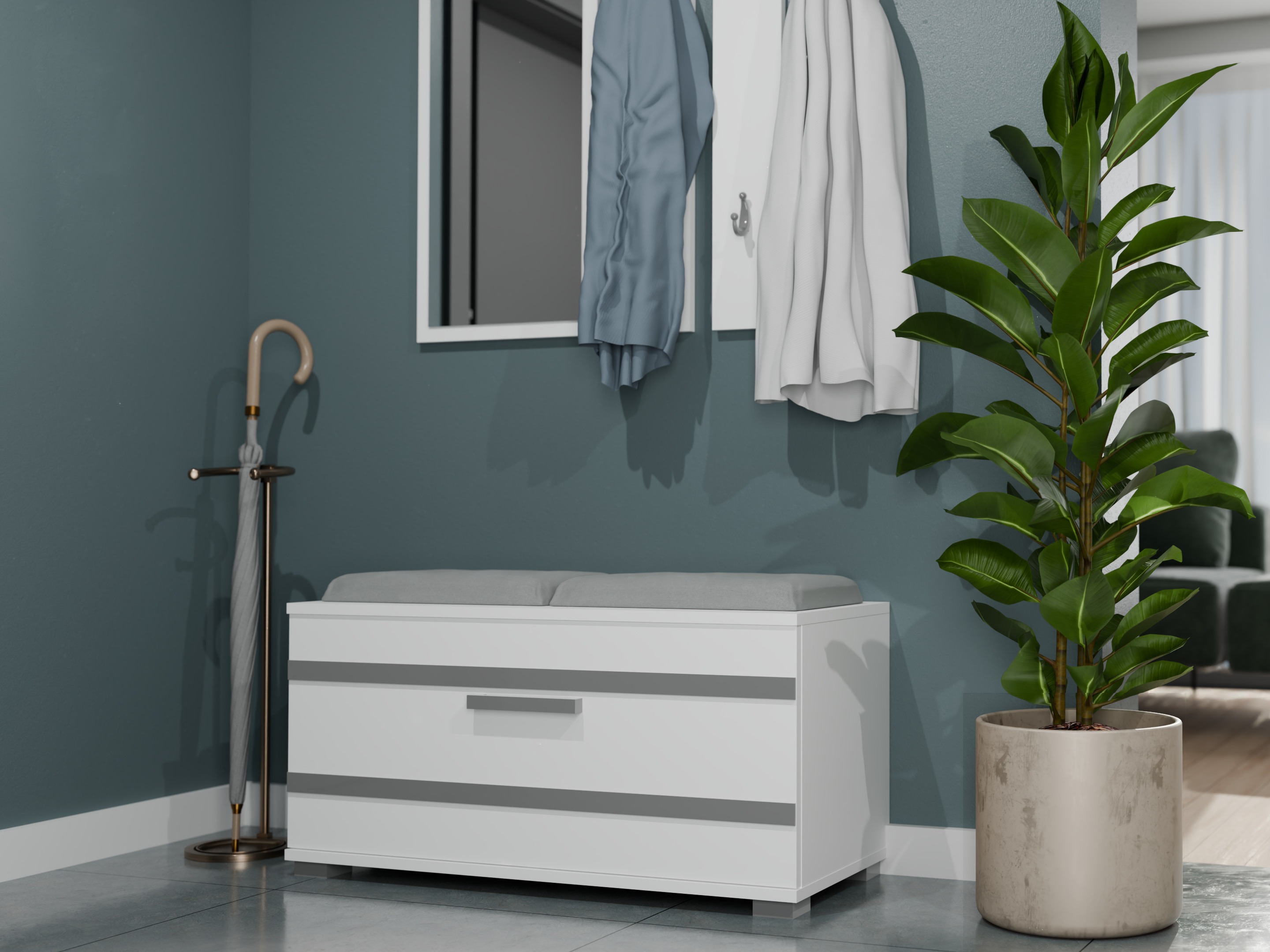 Set arredo da corridoio Mandeville 396 (Bianco)