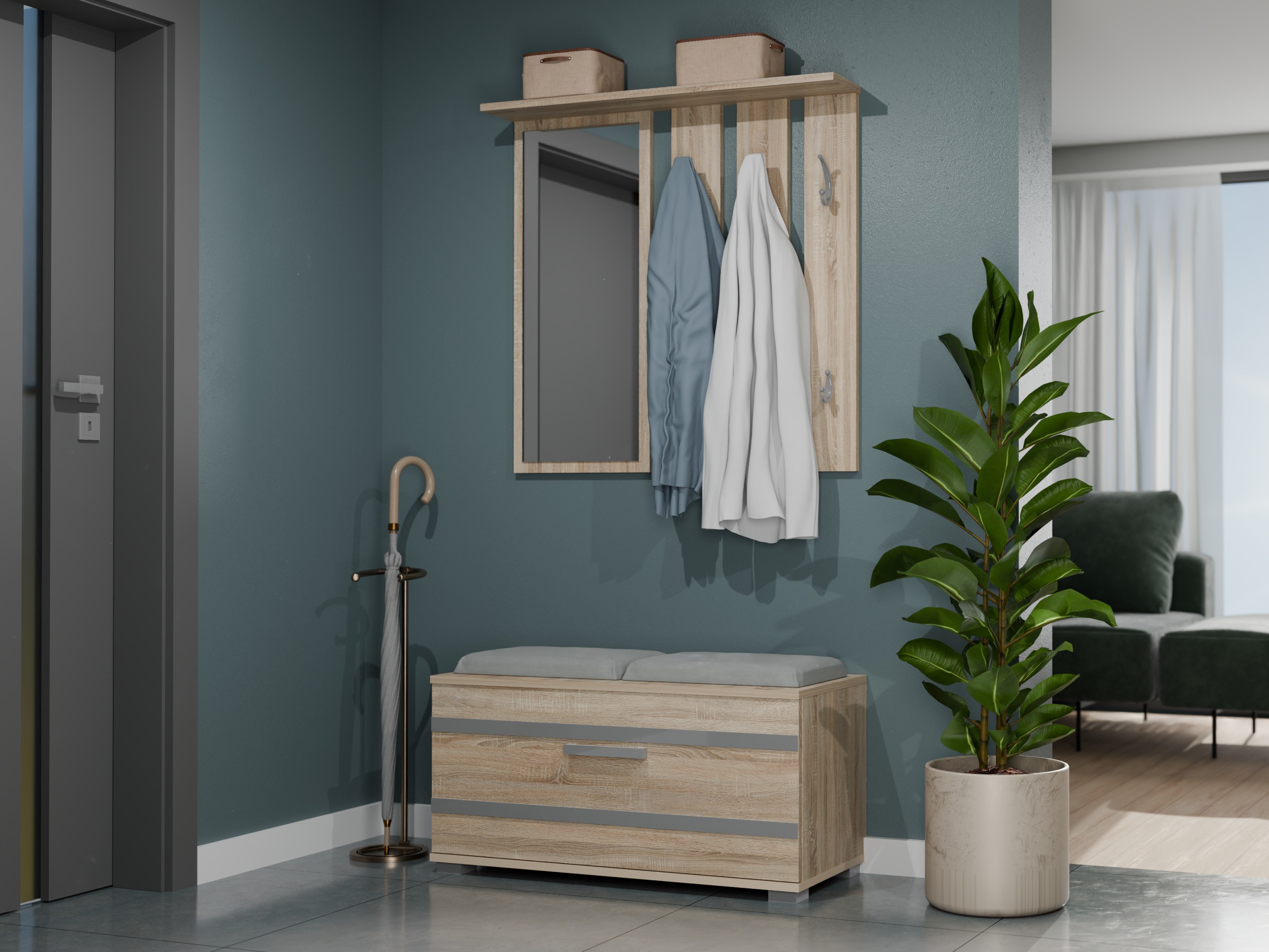 Set arredo da corridoio Mandeville 396 (Sonoma quercia)