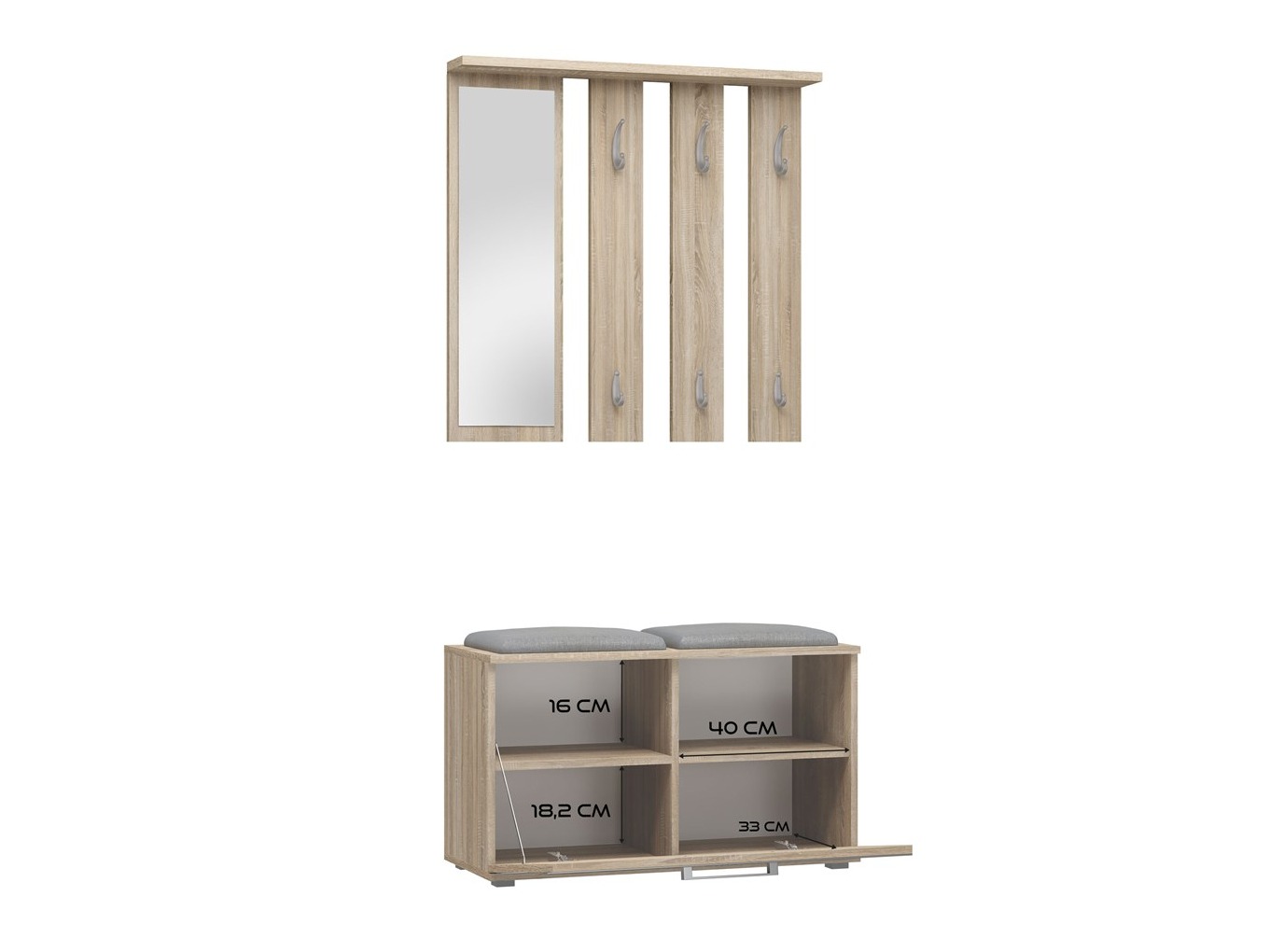 Set arredo da corridoio Mandeville 396 (Sonoma quercia)