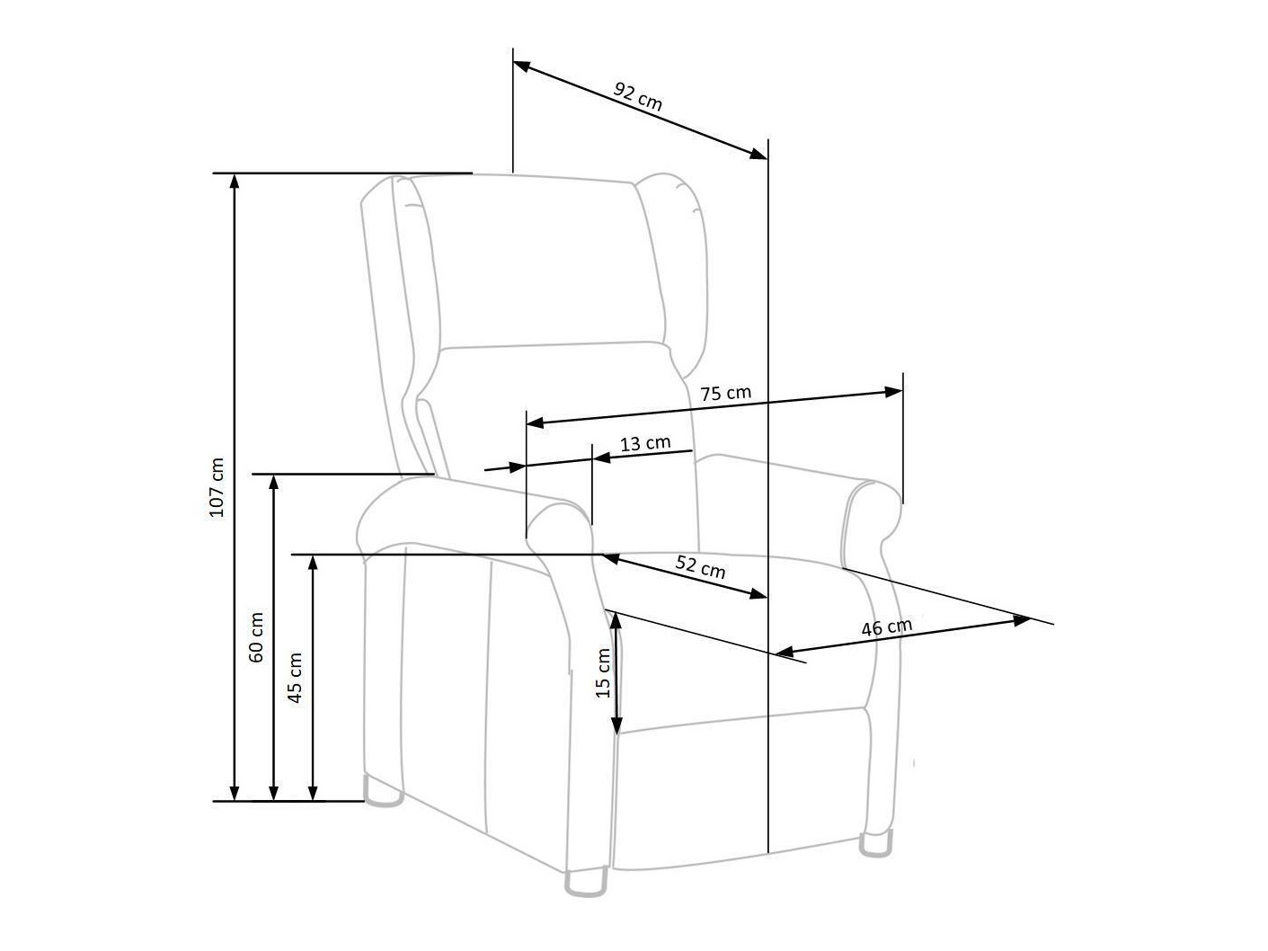 Poltrona regolabile Houston 878 (Bluvel 38)
