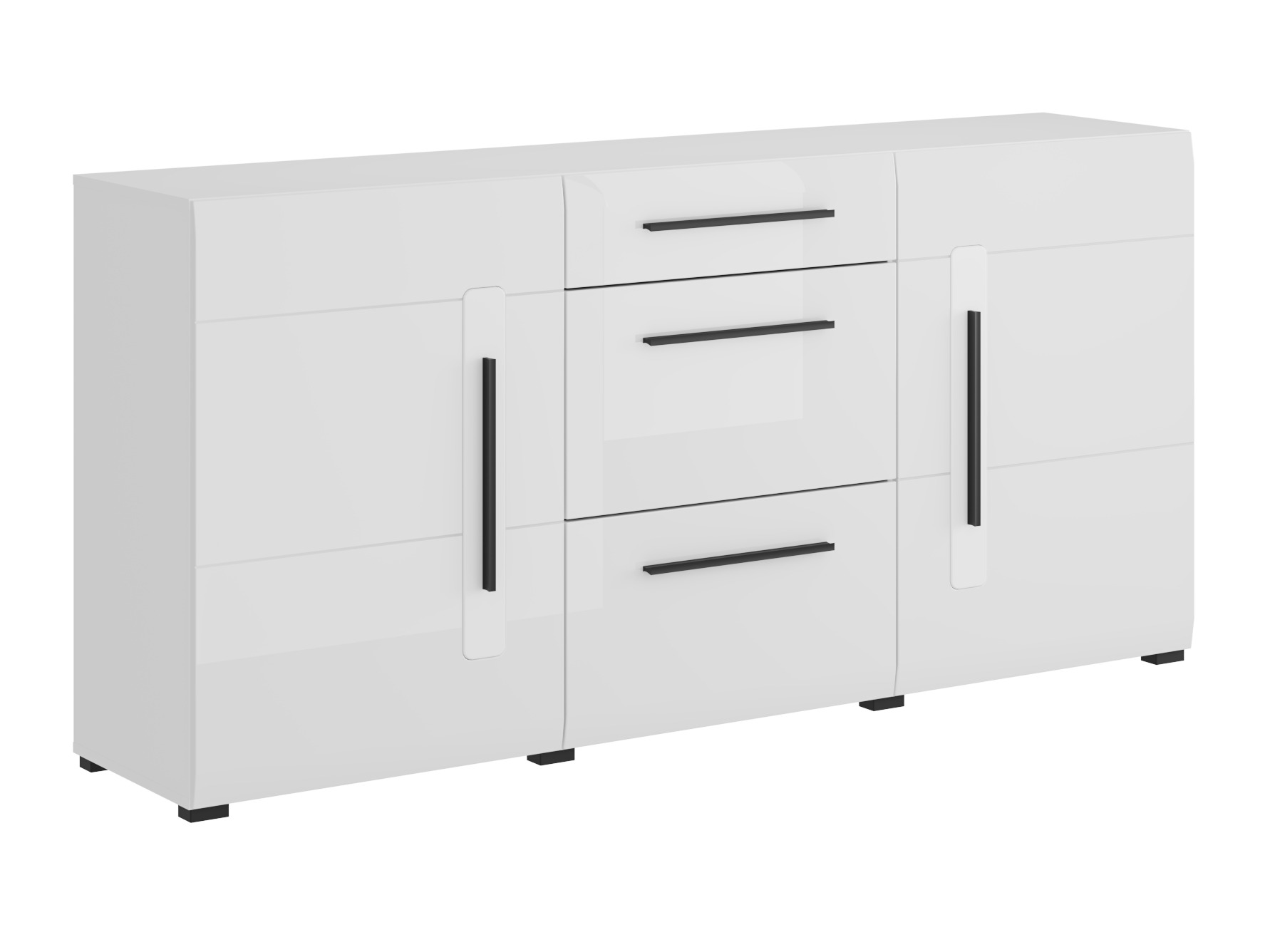 Cassettiera Ophsalu 108 (Bianco + Bianco lucido)