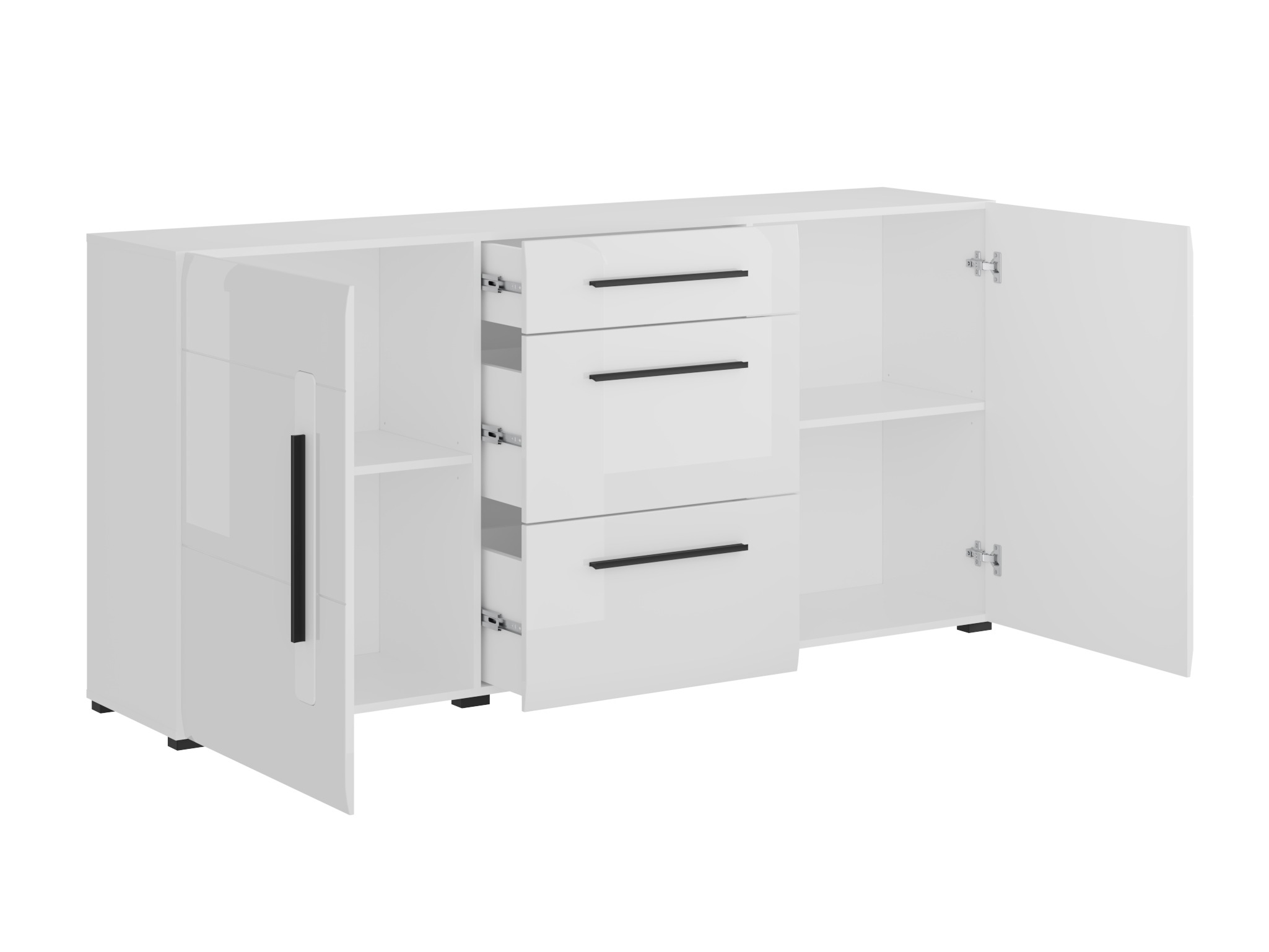 Cassettiera Ophsalu 108 (Bianco + Bianco lucido)