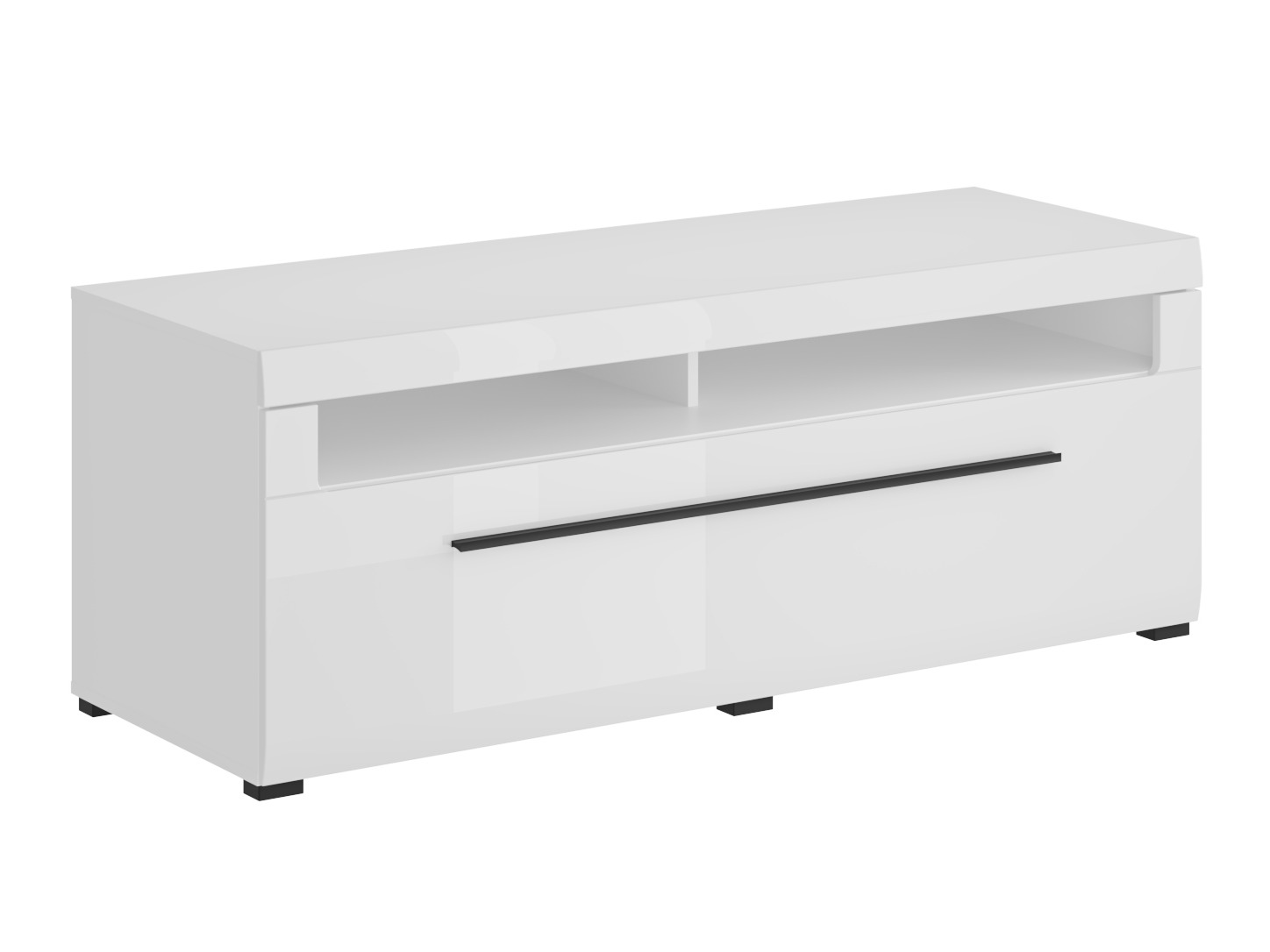 Mobile porta TV Ophsalu 103 (Bianco + Bianco lucido)