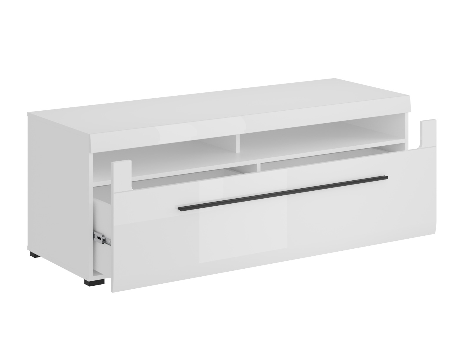 Mobile porta TV Ophsalu 103 (Bianco + Bianco lucido)