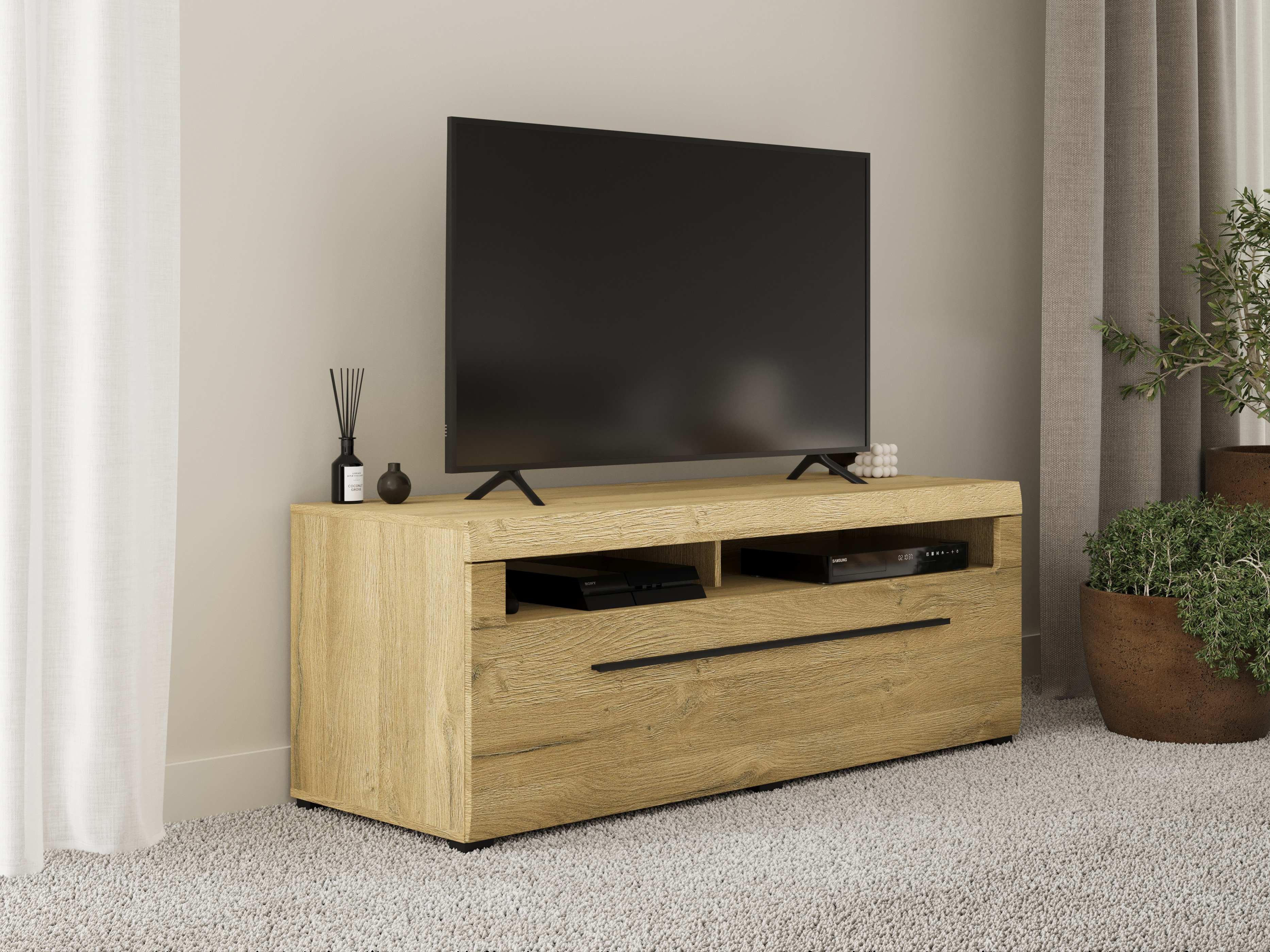 Mobile porta TV Ophsalu 103 (Nipote di quercia)