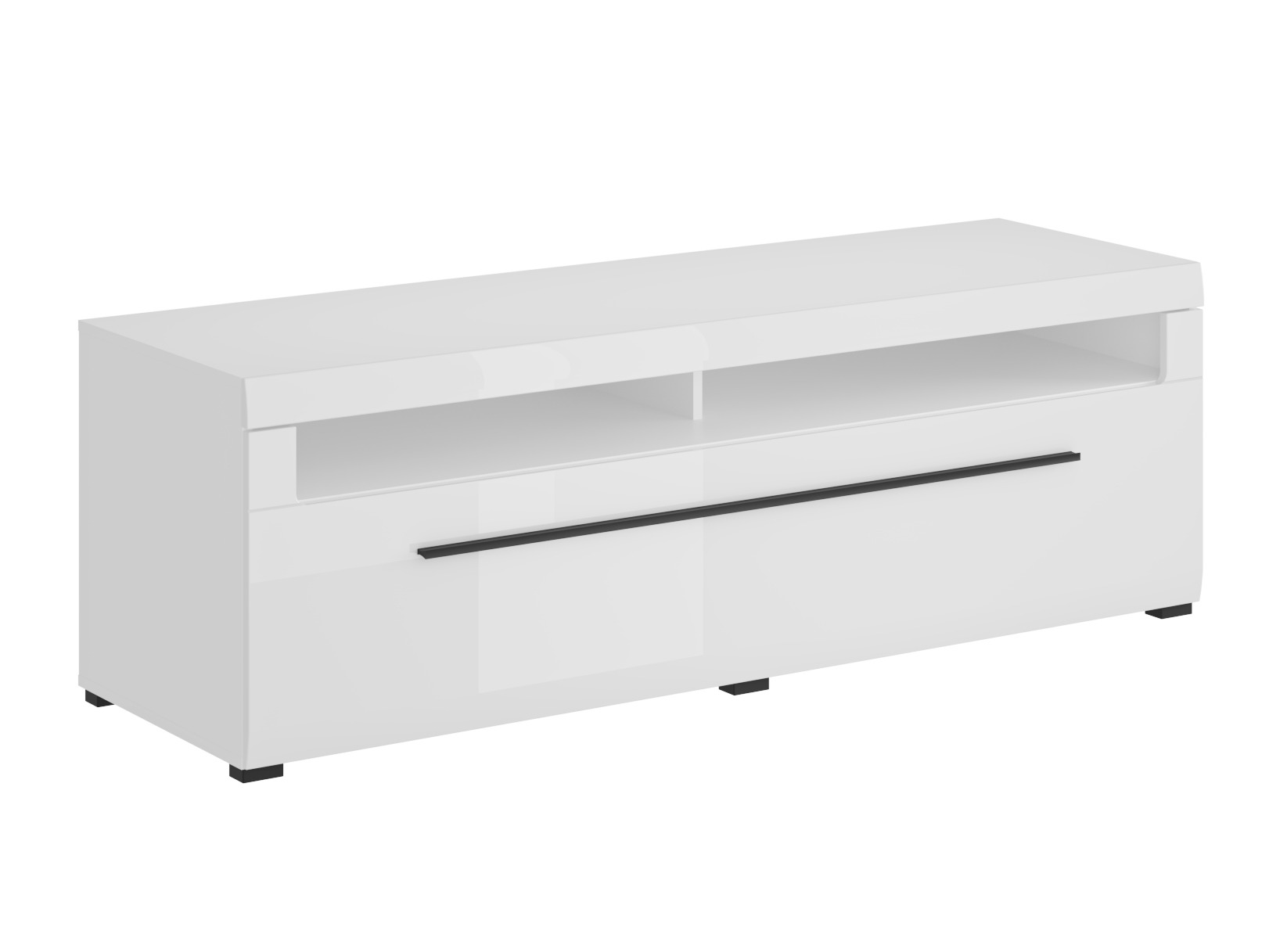 Mobile porta TV Ophsalu 104 (Bianco + Bianco lucido)