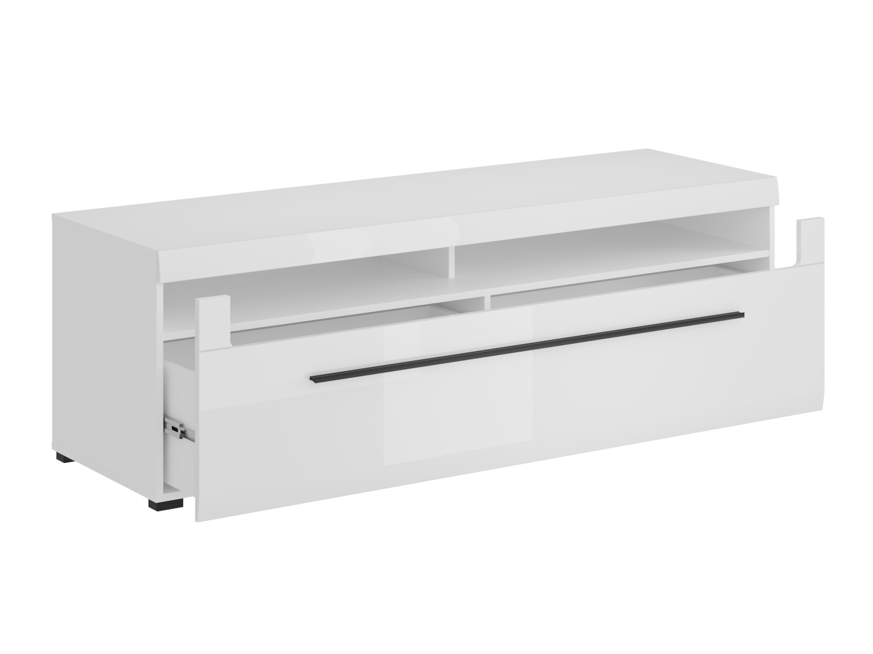 Mobile porta TV Ophsalu 104 (Bianco + Bianco lucido)