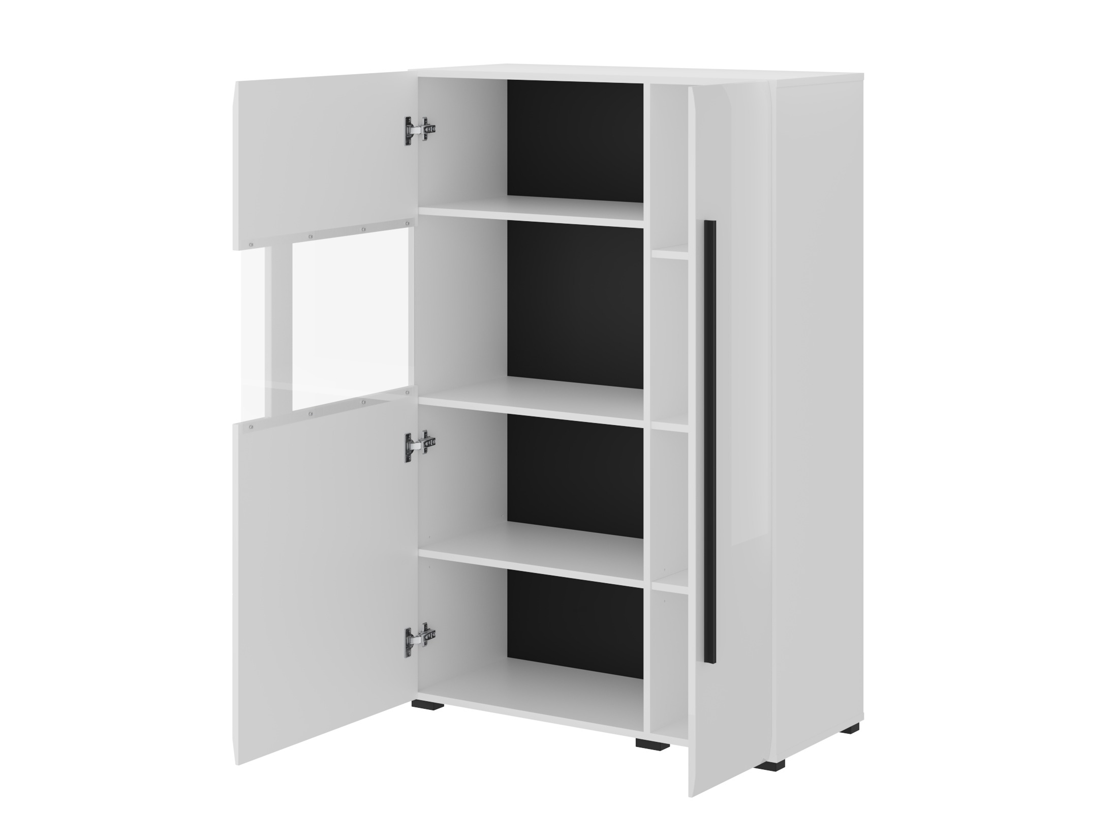 Parete attrezzata Ophsalu 111 (Bianco + Bianco lucido)