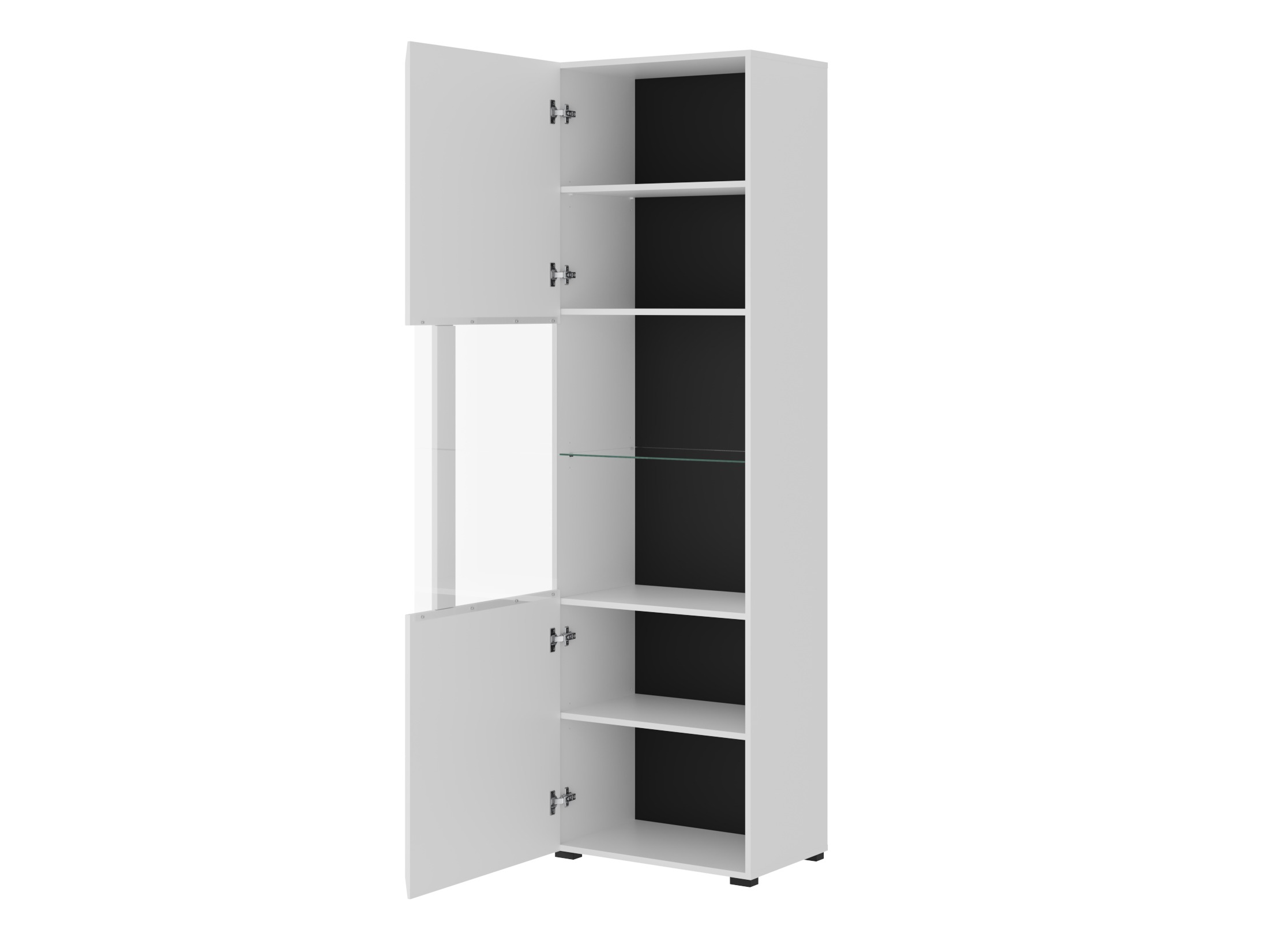 Parete attrezzata Ophsalu 111 (Bianco + Bianco lucido)
