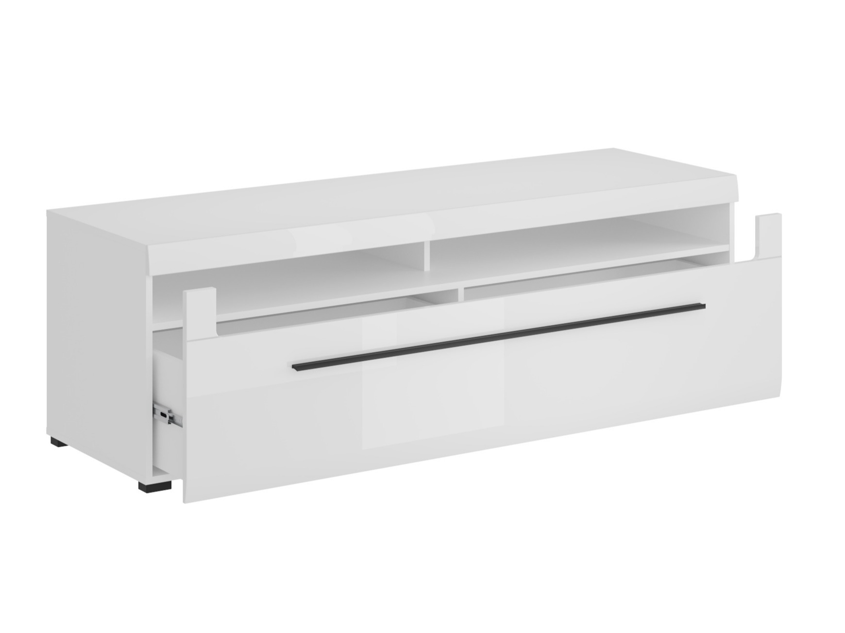 Parete attrezzata Ophsalu 111 (Bianco + Bianco lucido)