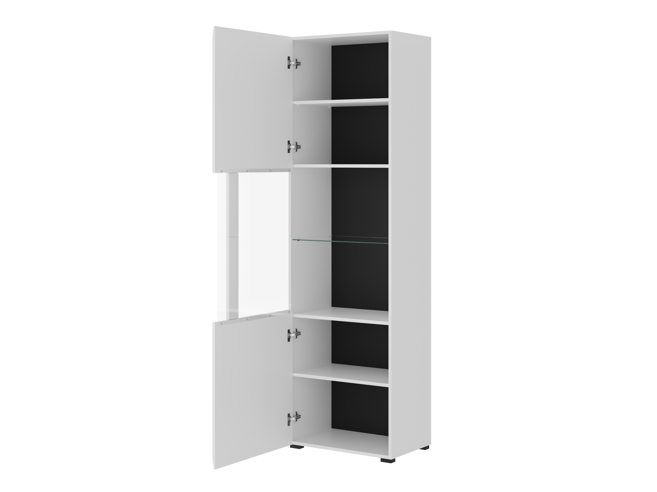 Parete attrezzata Ophsalu 112 (Bianco + Bianco lucido)