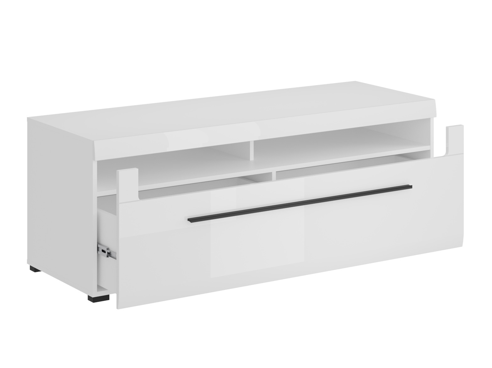 Parete attrezzata Ophsalu 112 (Bianco + Bianco lucido)