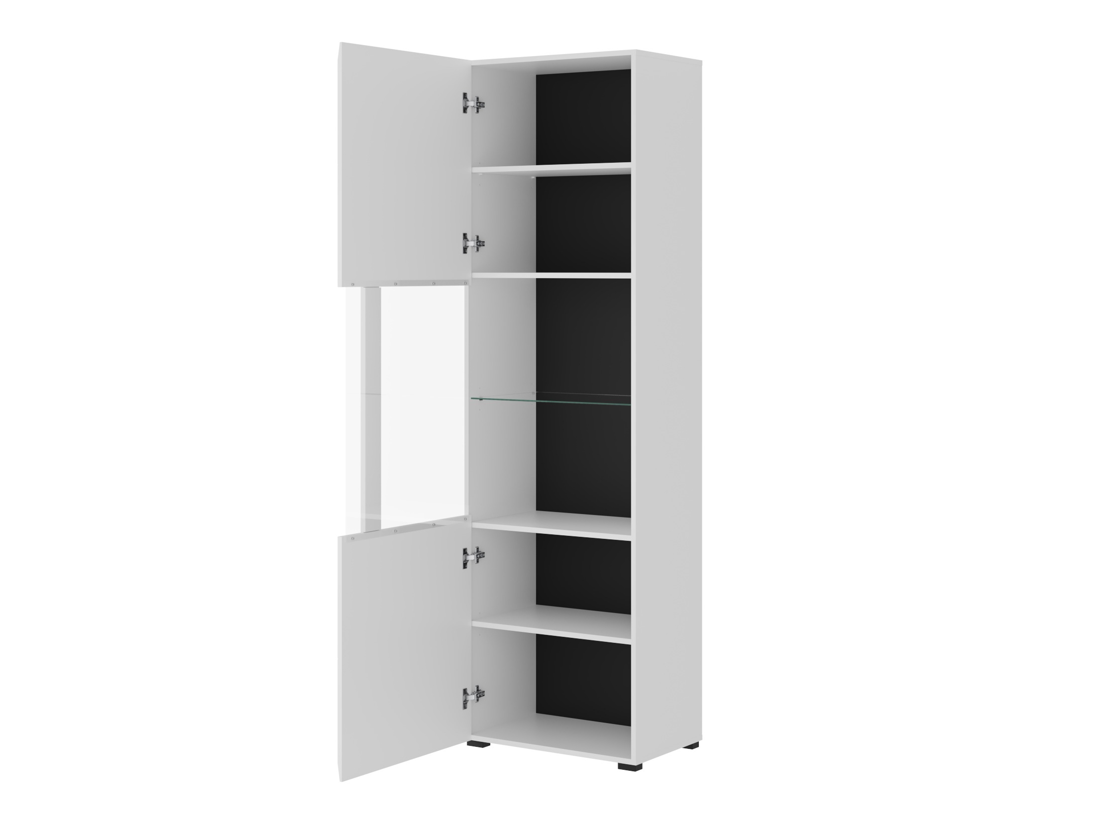 Scaffale Ophsalu 110 (Bianco + Bianco lucido)